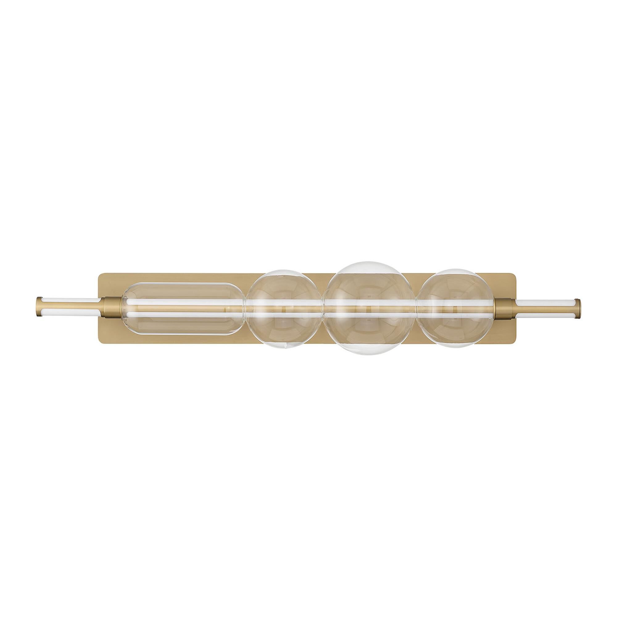 Shown in Gold finish and Clear glass