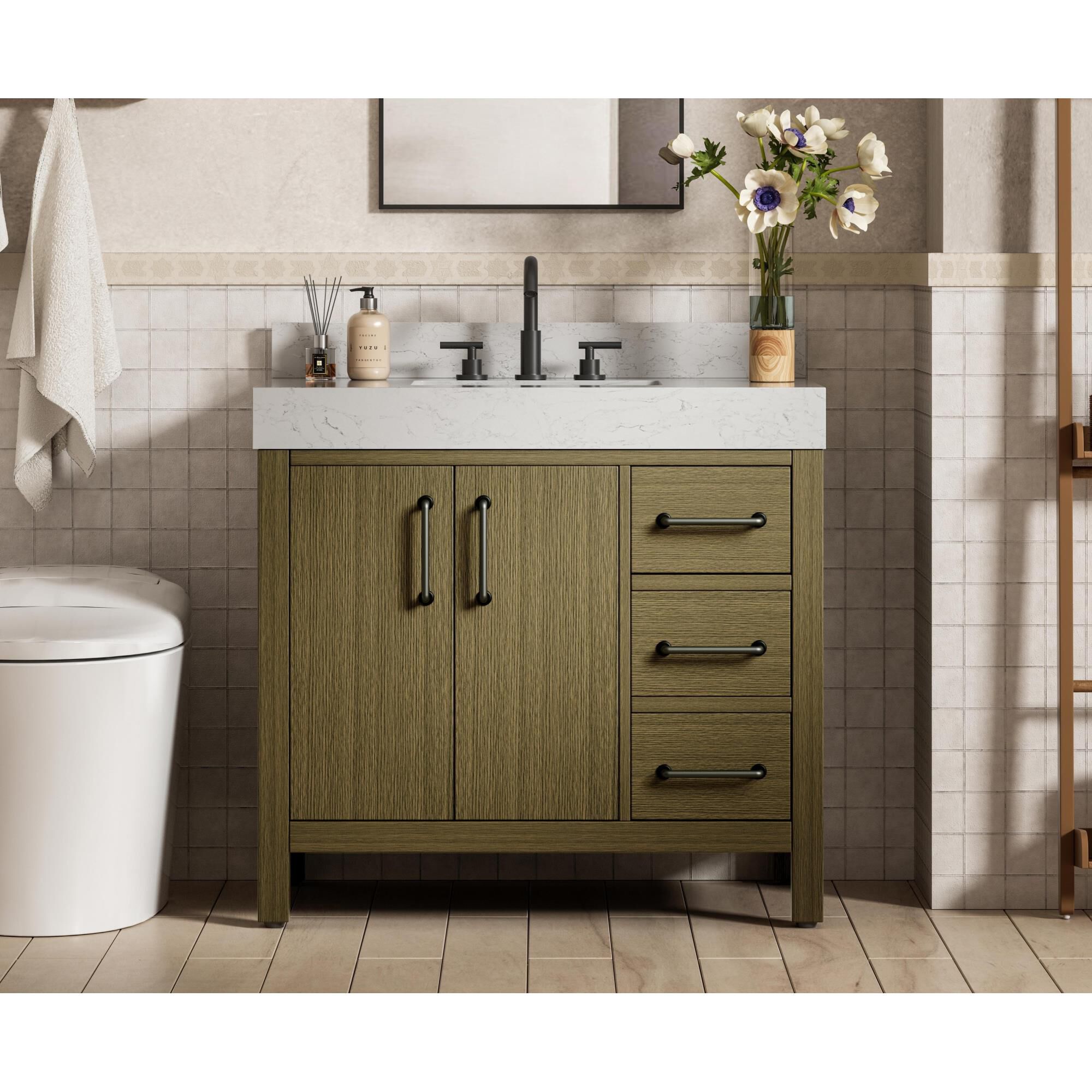 Nathan 36 Inch Bath Vanity by Elegant Dcor