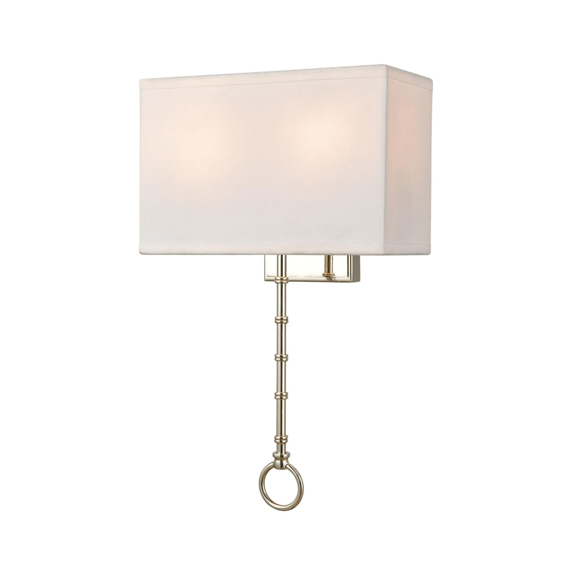 Shown in Polished Chrome finish and White Fabric shade