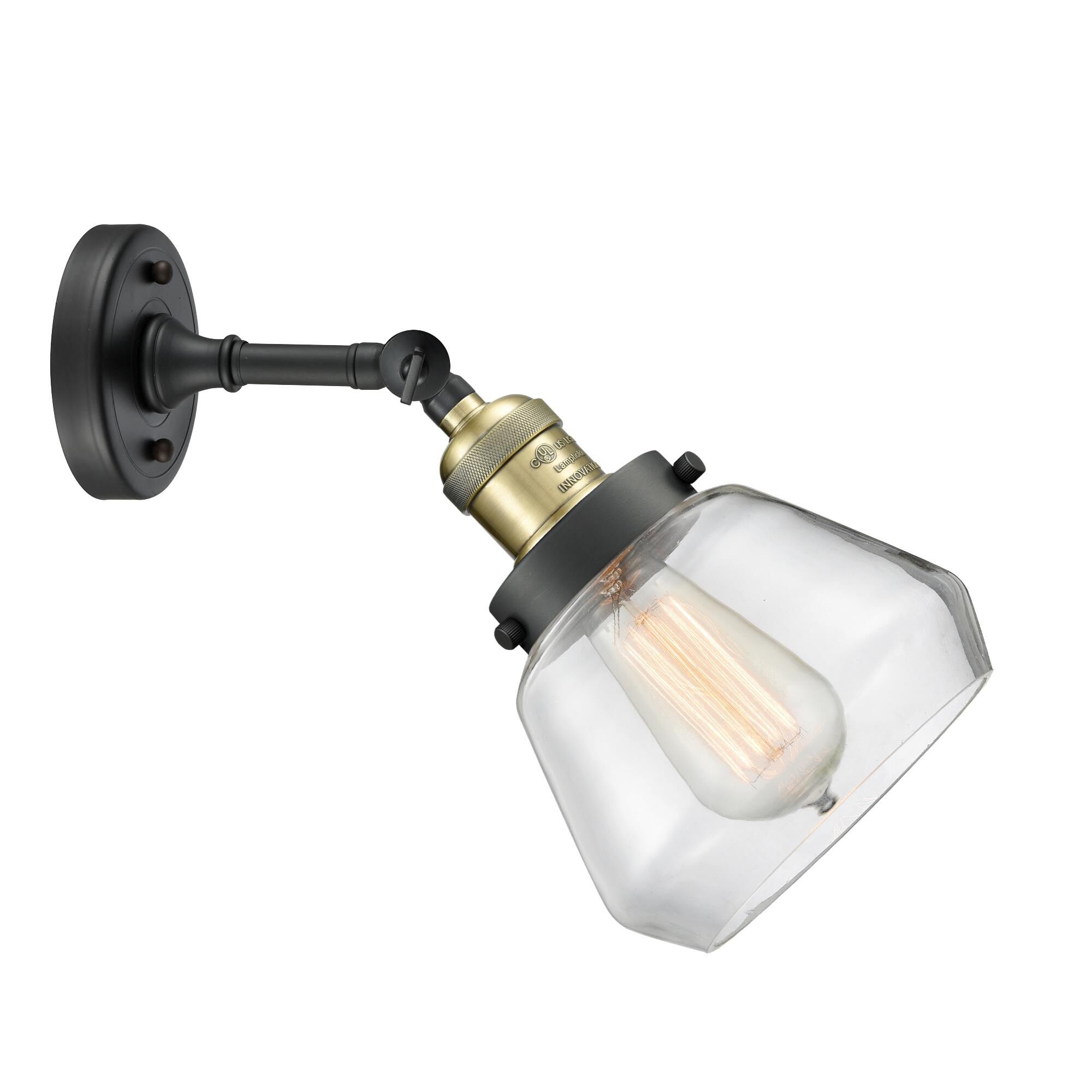 Shown in Black Antique Brass finish and Clear glass and None accent