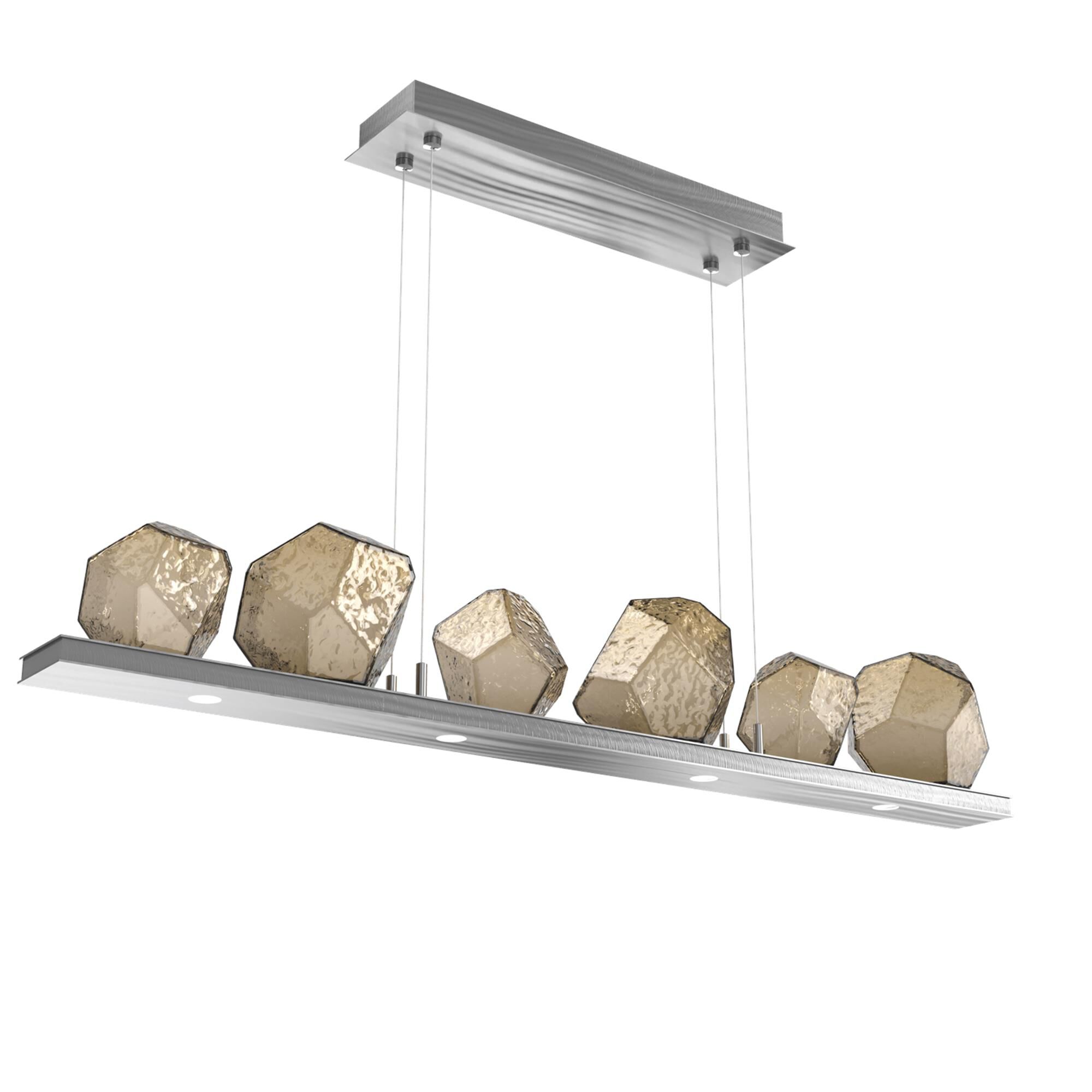 Shown in Satin Nickel finish and Bronze glass