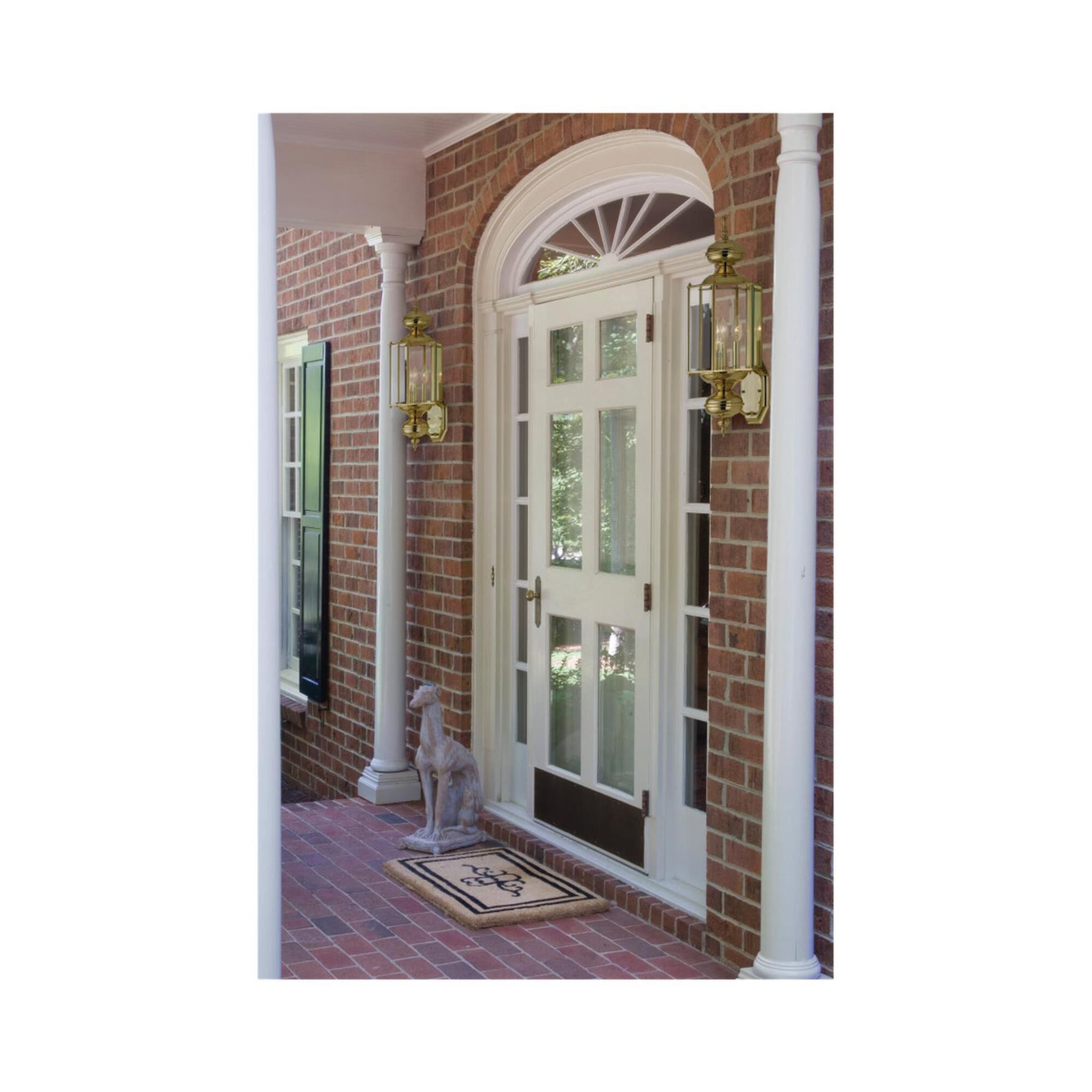 Shown in Polished Brass finish and Clear Beveled  Panels glass and Clear Beveled Glass Panels shade