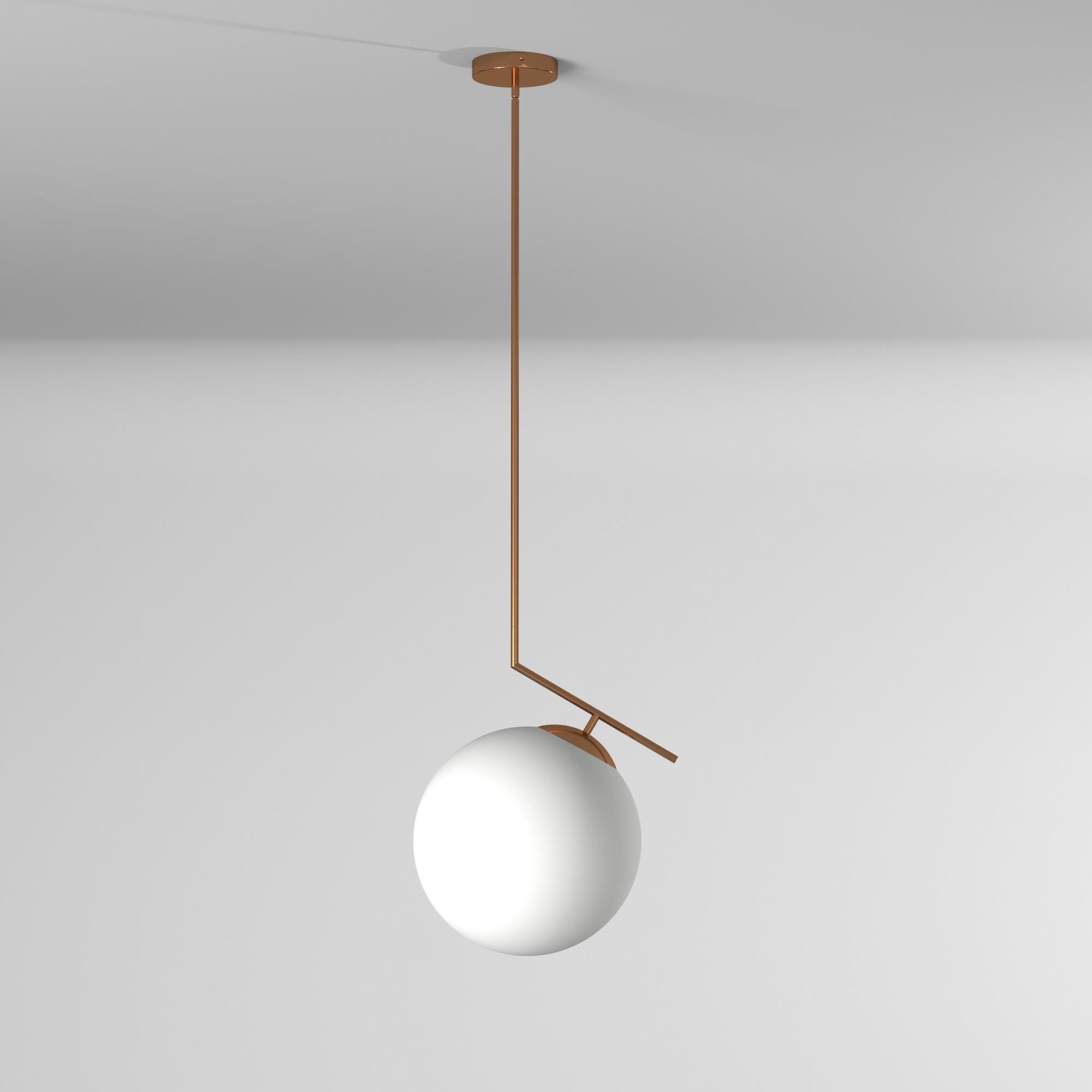 Shown in Gold finish and White glass