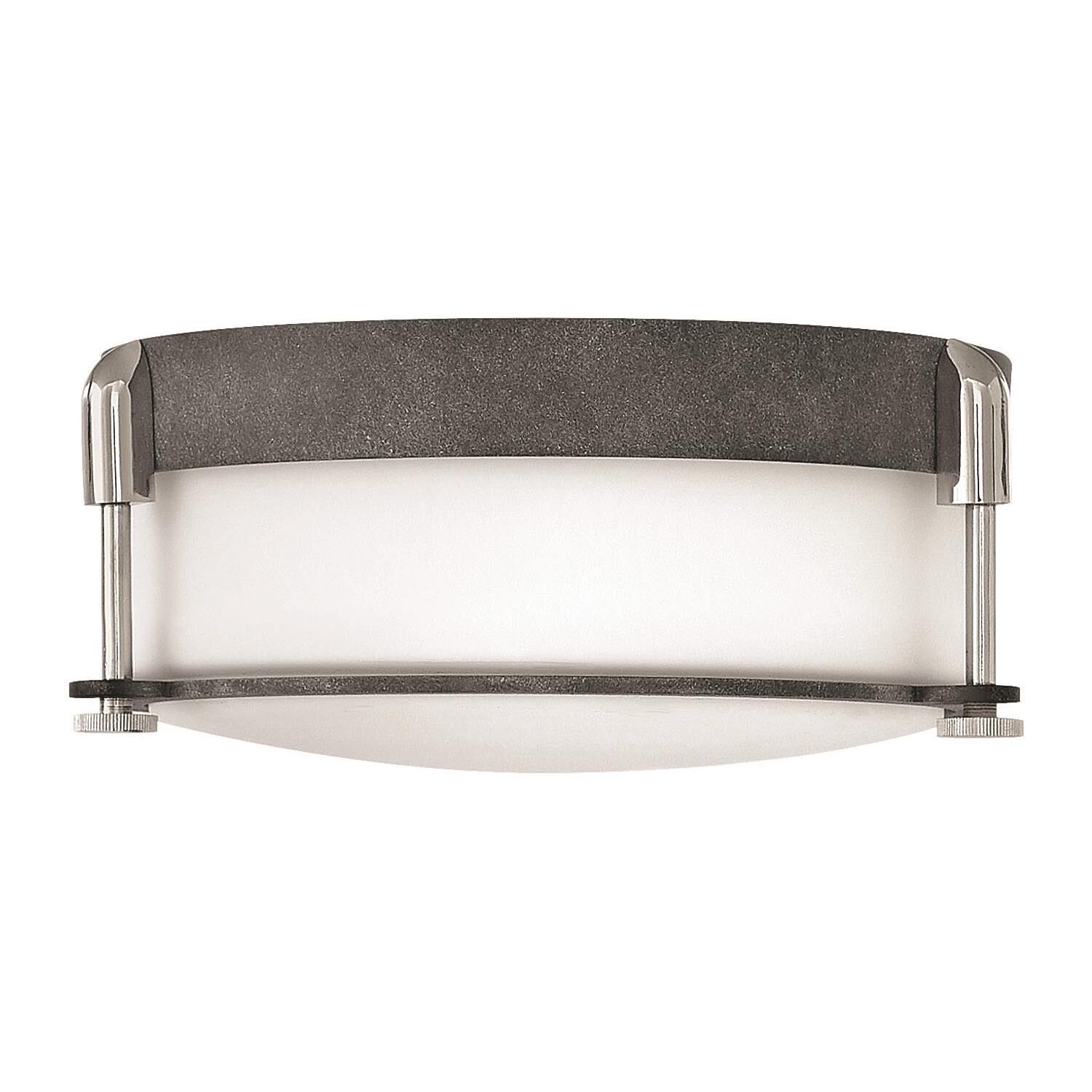 Shown in Aged Zinc finish and Etched Opal glass