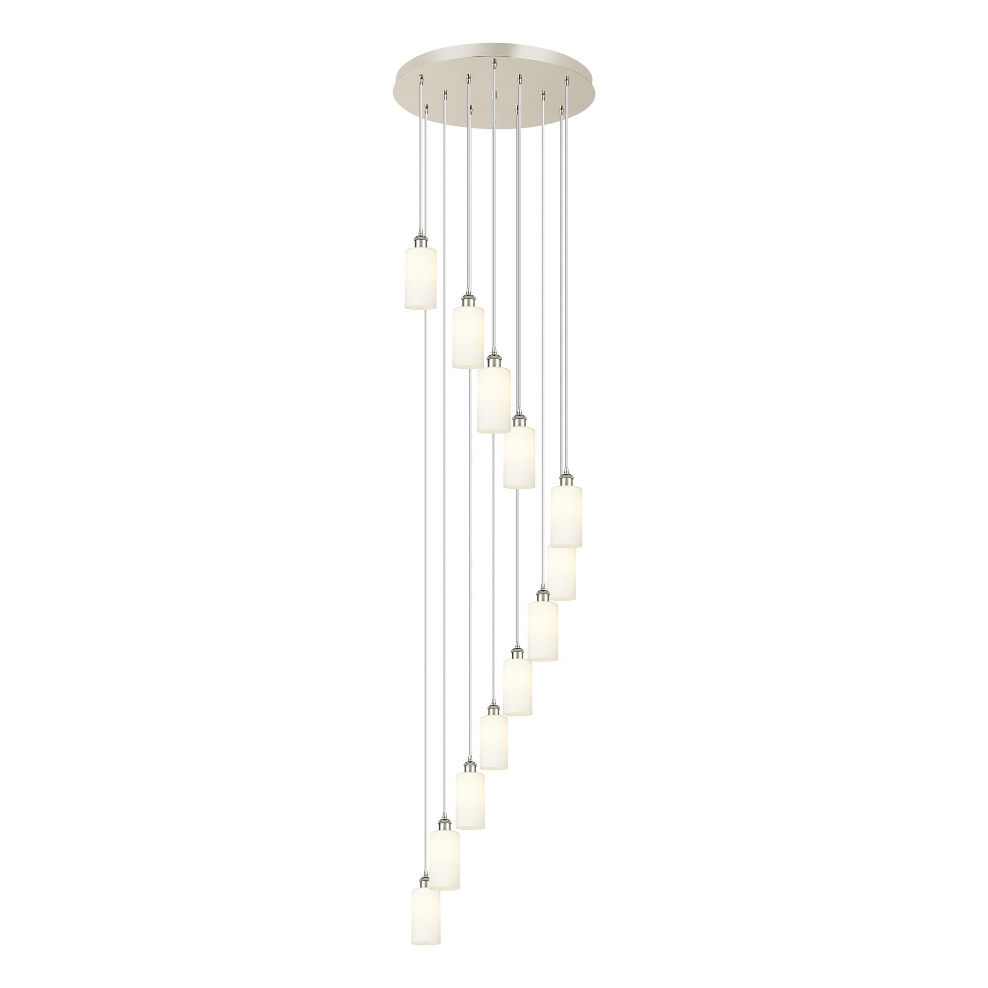 Shown in Polished Nickel finish and White shade