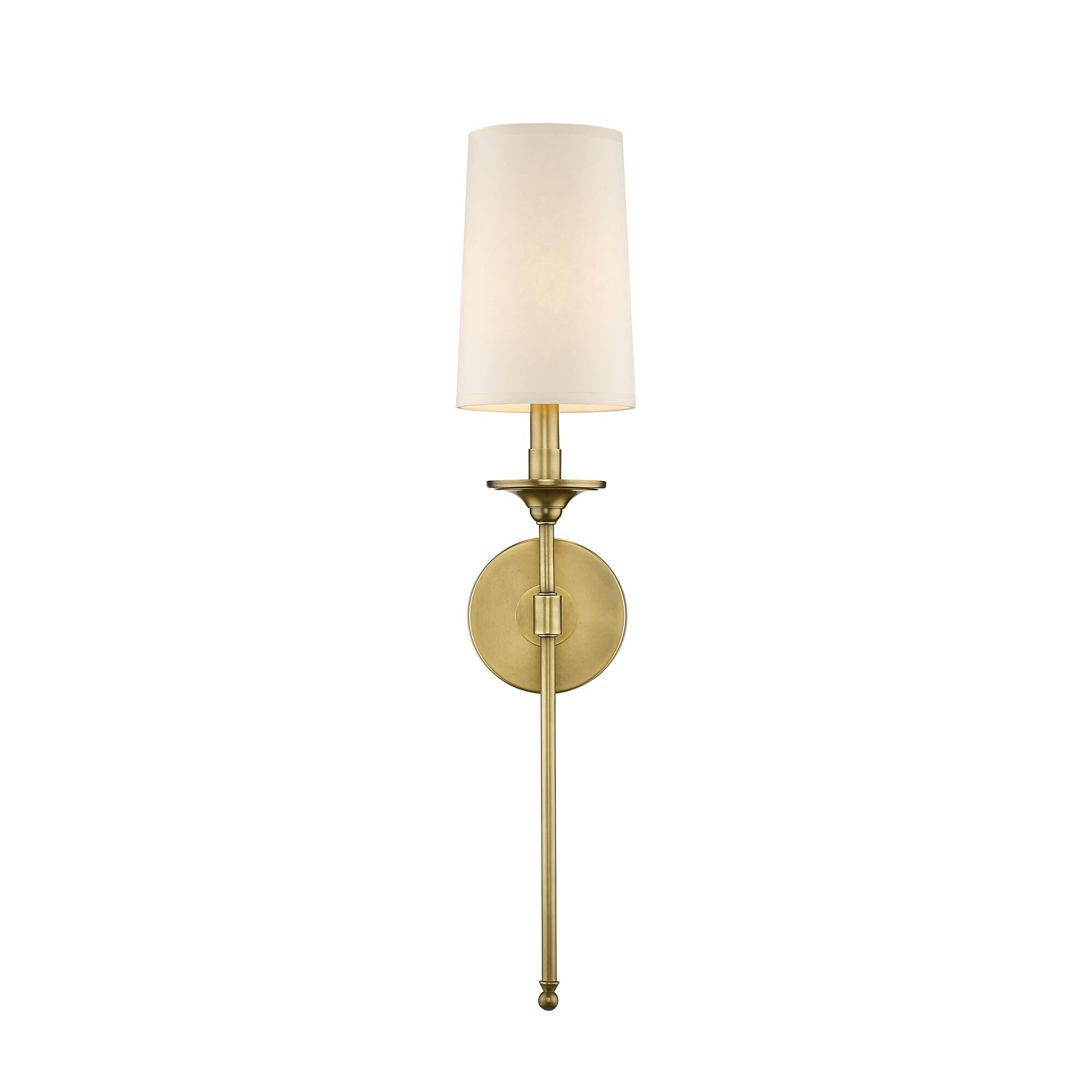 Shown in Rubbed Brass finish and Parchment Paper glass and Parchment Paper shade