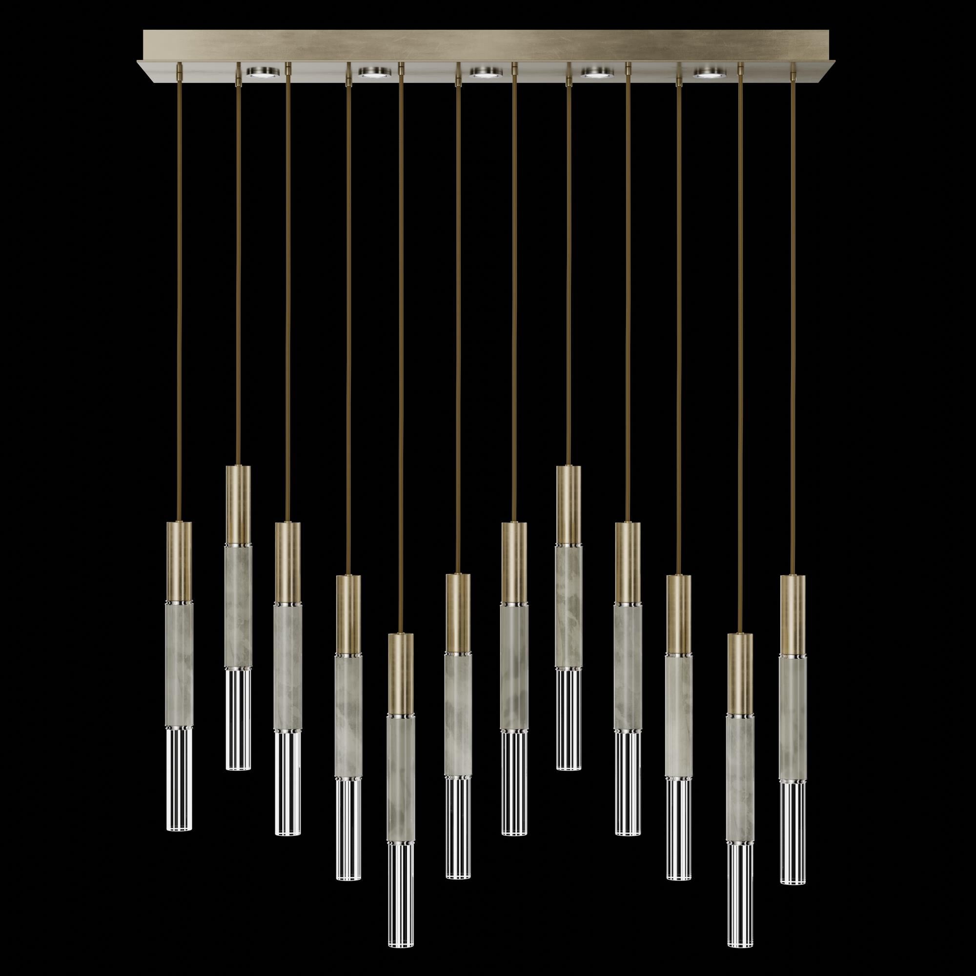 Shown in Gold finish and True crystal and False glass