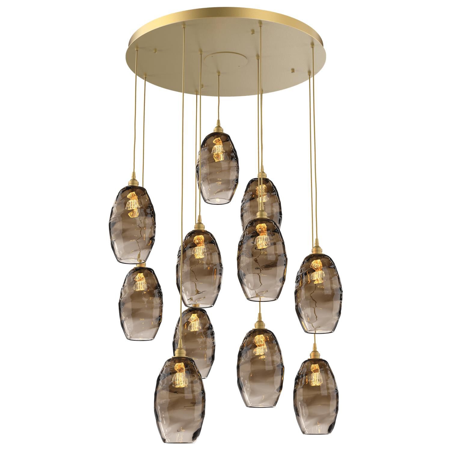 Shown in Gilded Brass finish and Optic Bronze glass