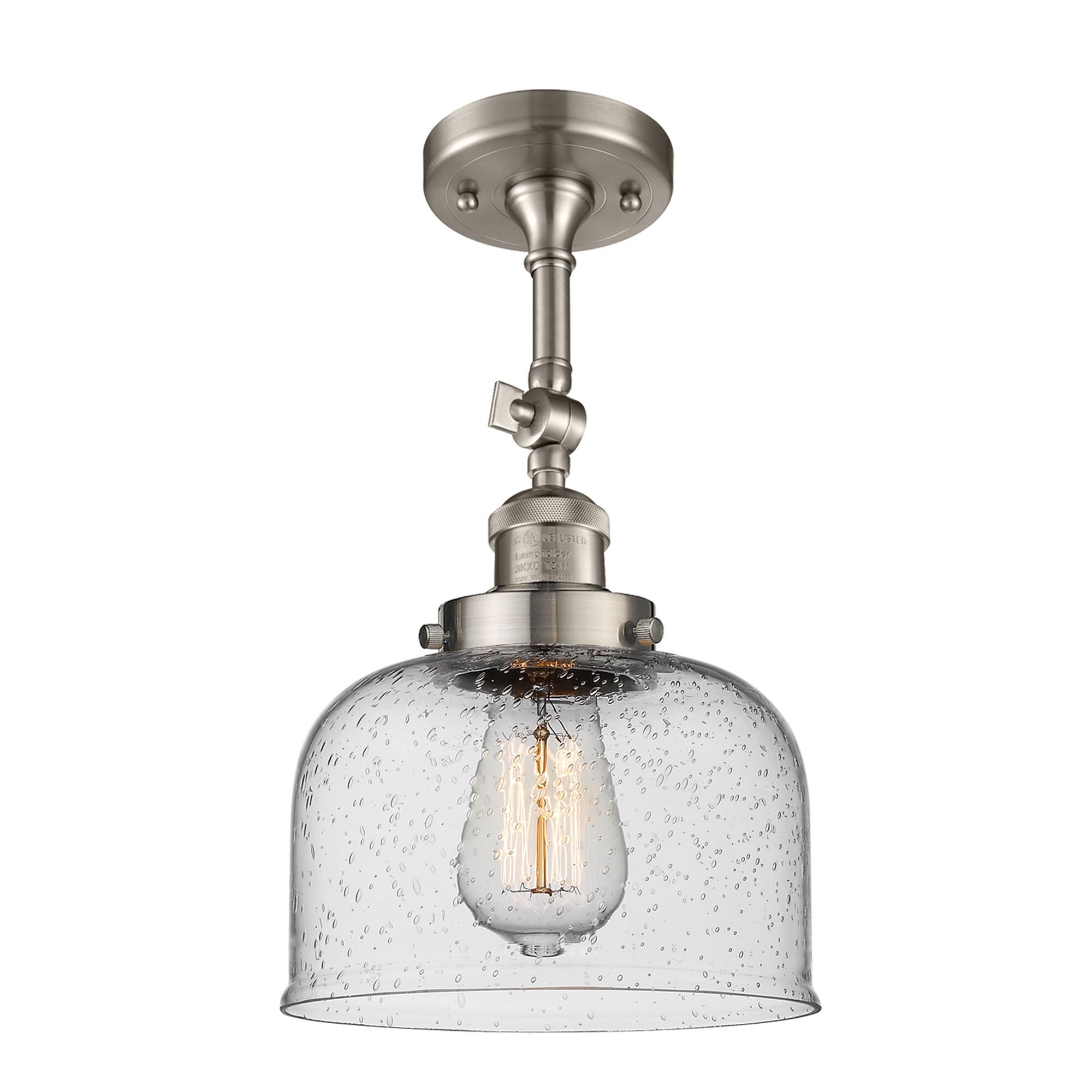 Shown in Brushed Satin Nickel finish and Seedy glass