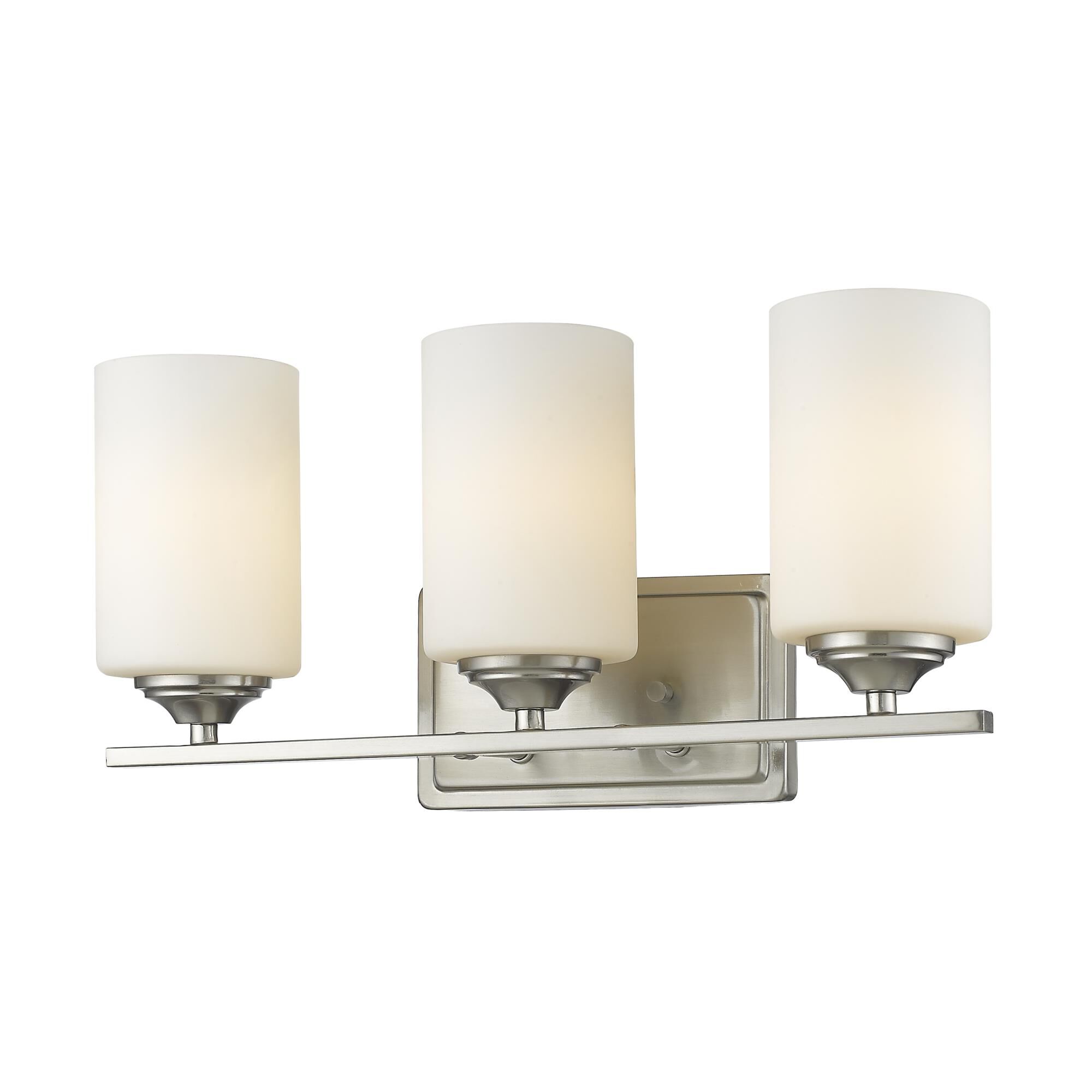 Shown in Brushed Nickel finish and Glass shade