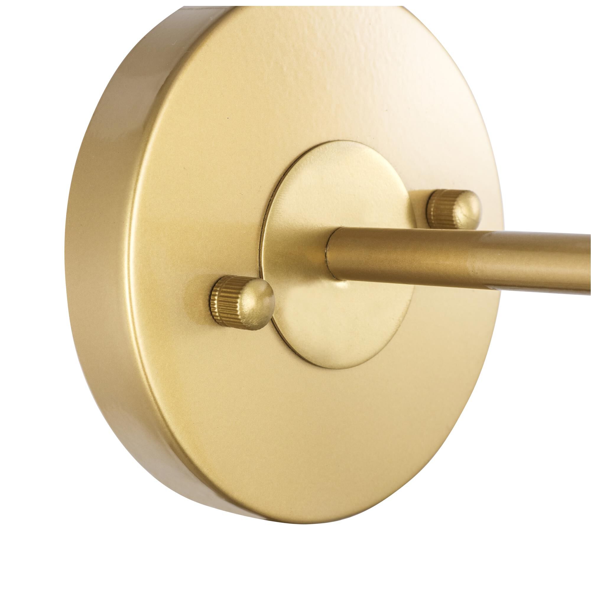 Shown in Brass finish and White Fabric shade