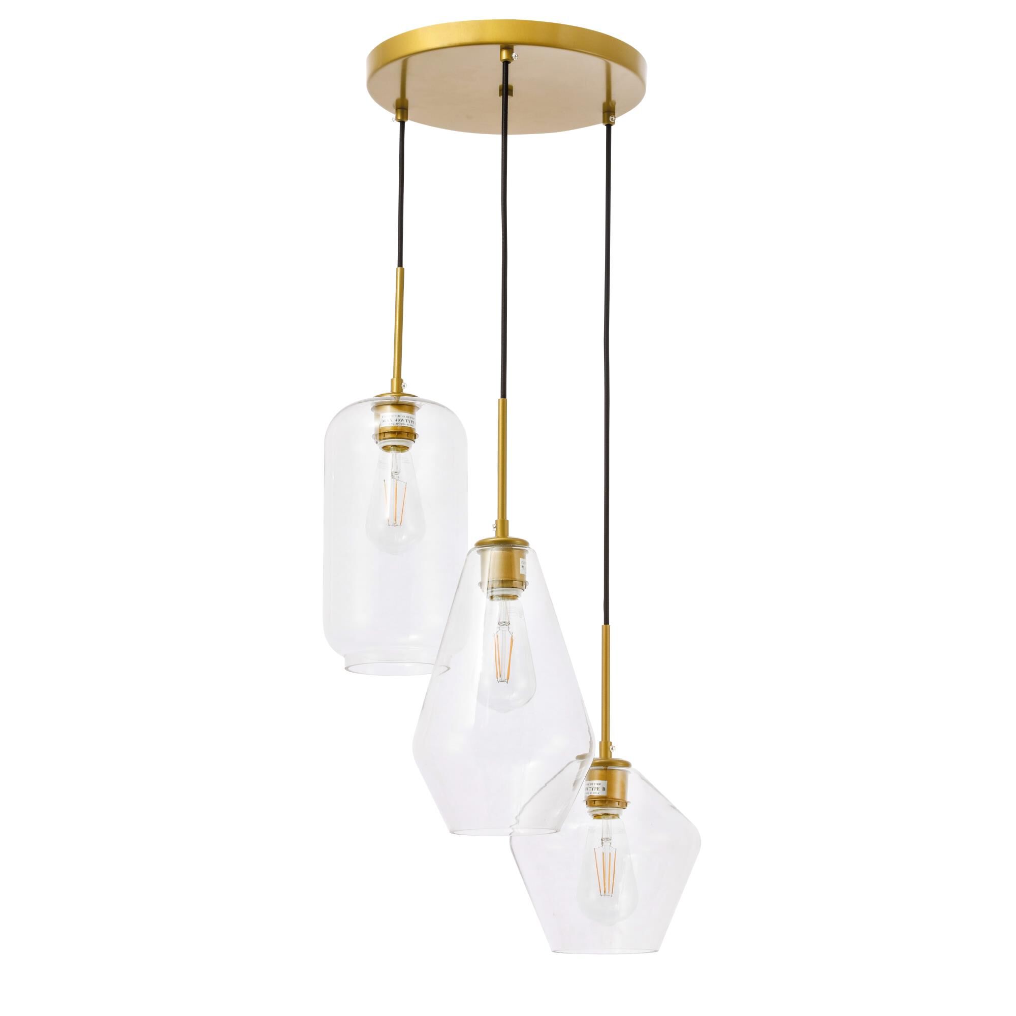 Gene 17 Inch Multi Light Pendant by Elegant Lighting