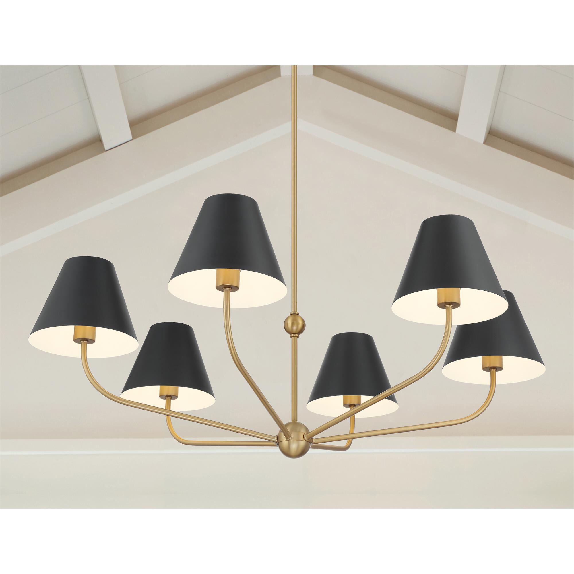 Shown in Vibrant Gold and Matte Black finish and Steel shade