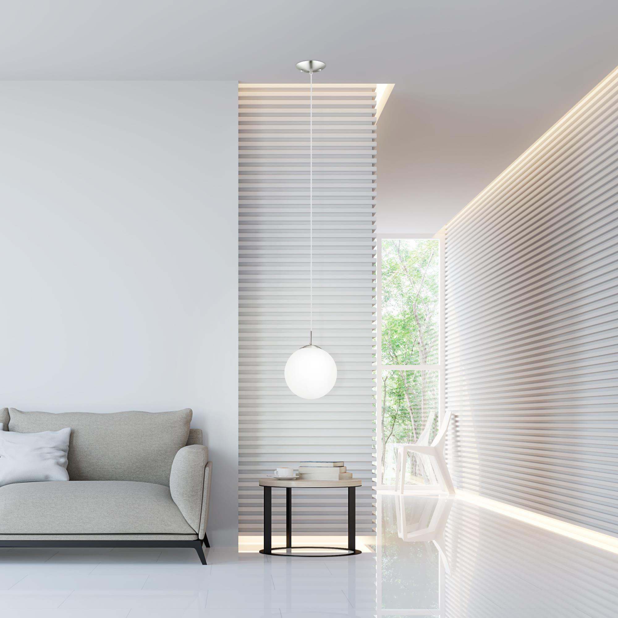 Shown in Matte Nickel finish and Opal glass