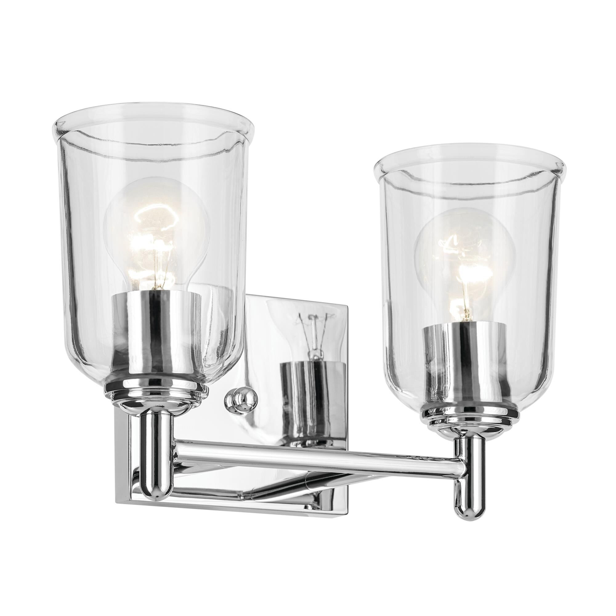 Shown in Chrome finish and Clear glass