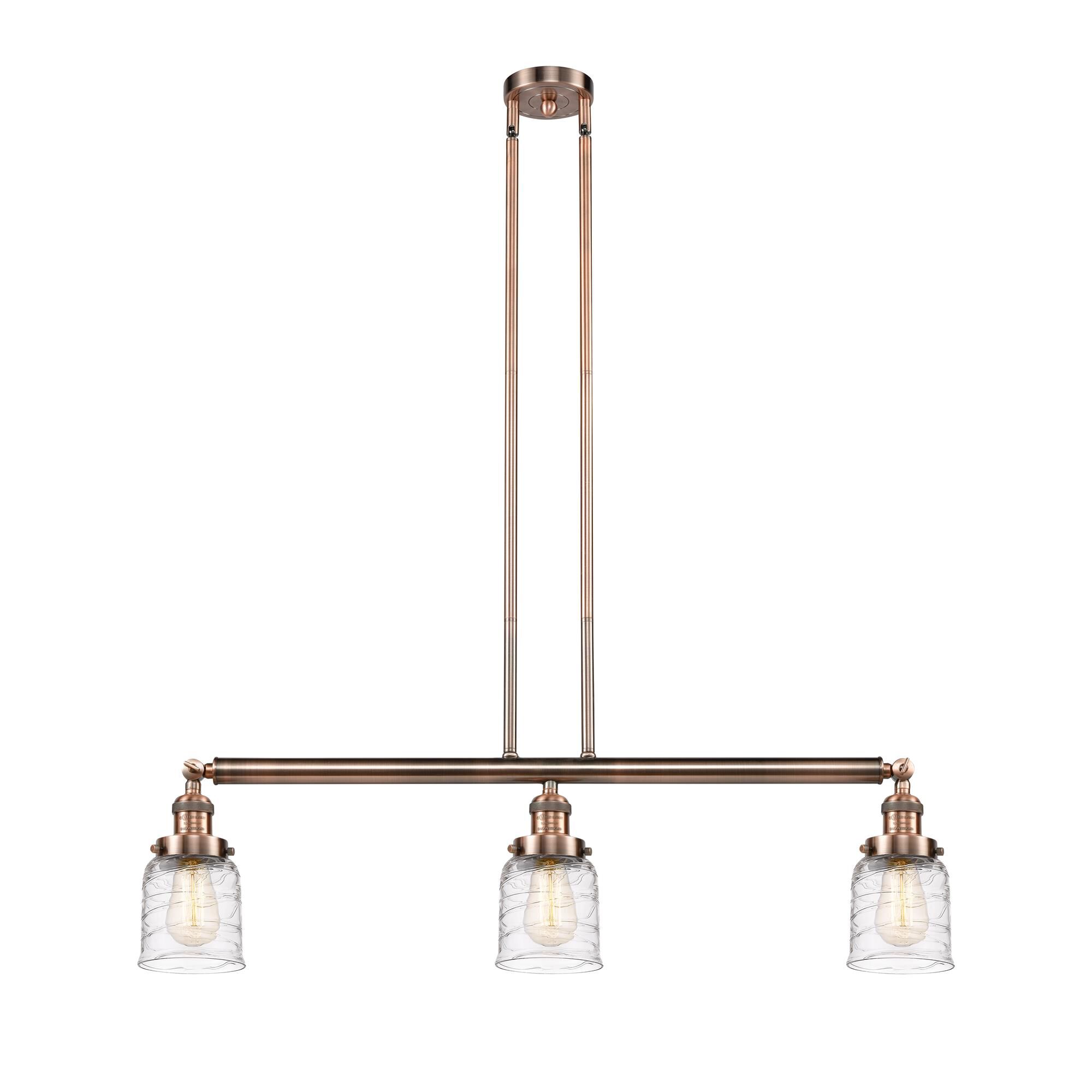 Bruno Marashlian Small Bell 36 Inch 3 Light Linear Suspension Light by Innovations Lighting