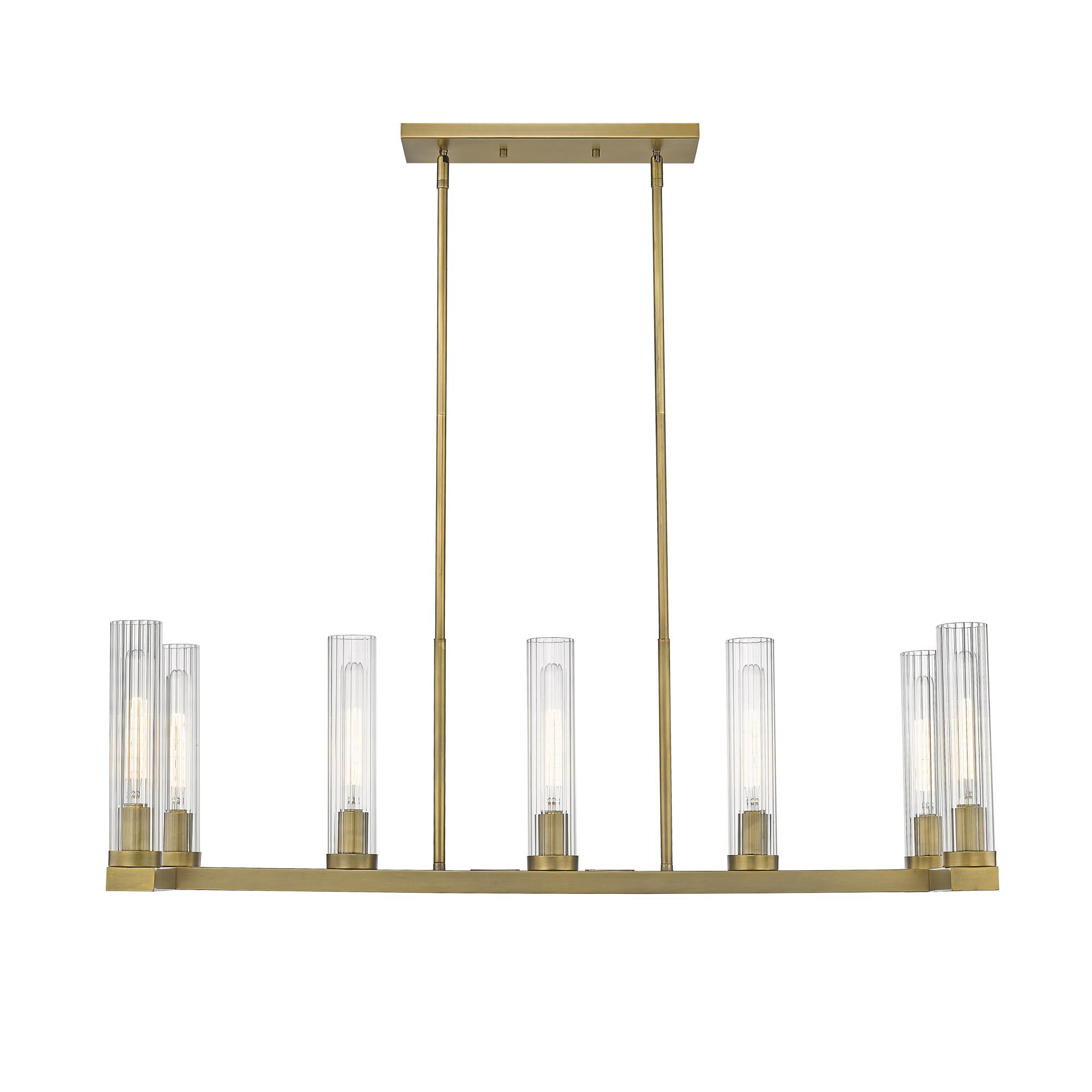 Shown in Rubbed Brass finish and Glass shade