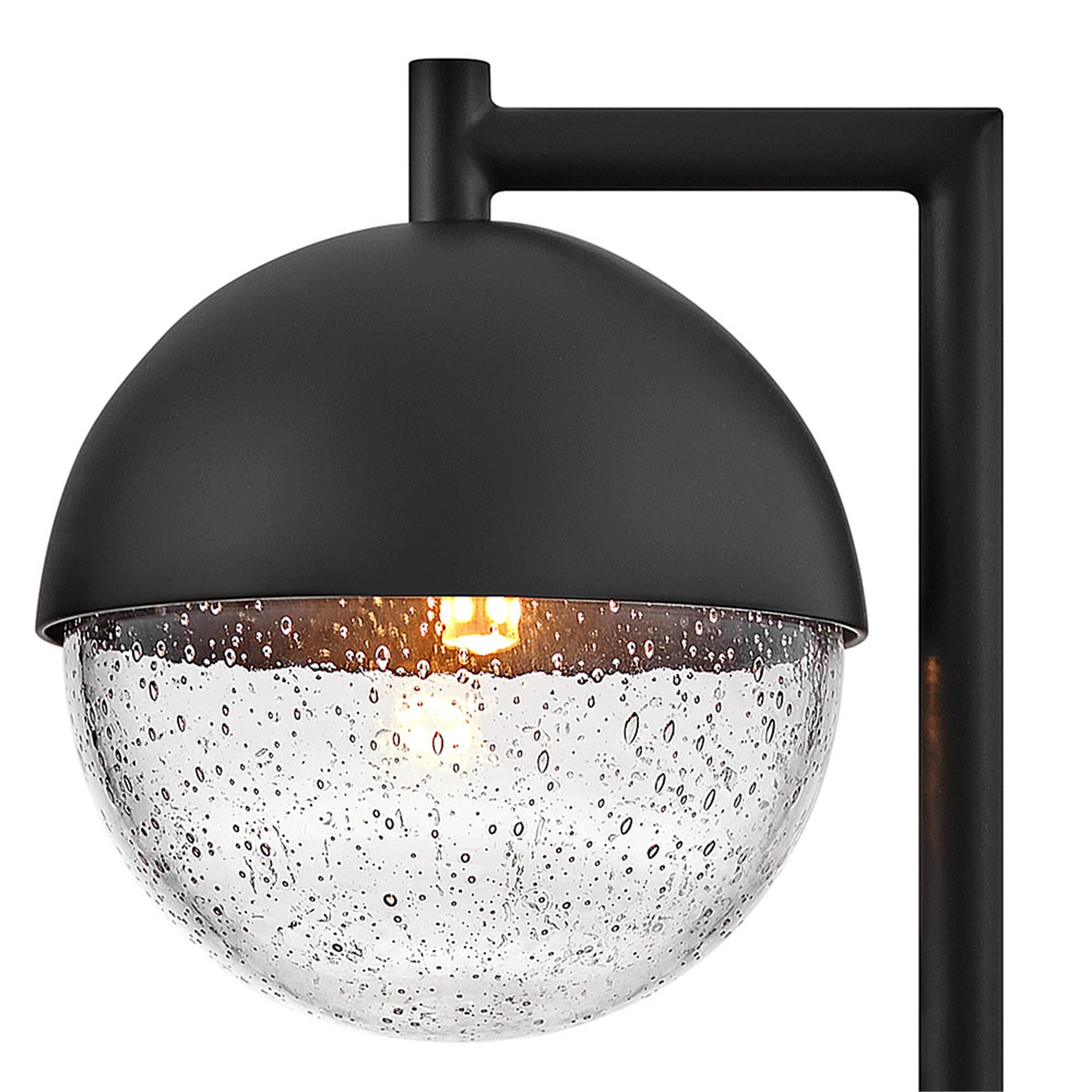 Shown in Satin Black finish and Clear Seedy glass
