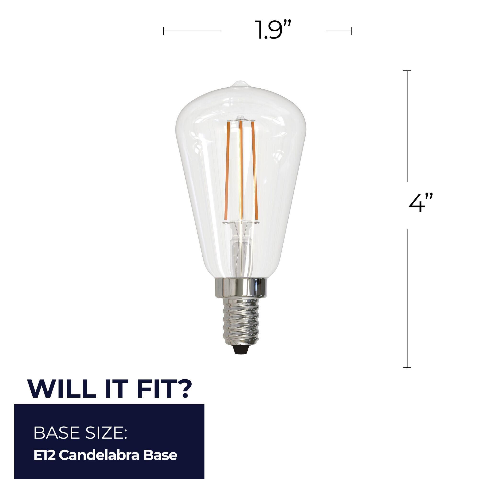 Clear ST15 Base E12 2700K LED Light Bulb by Bulbrite
