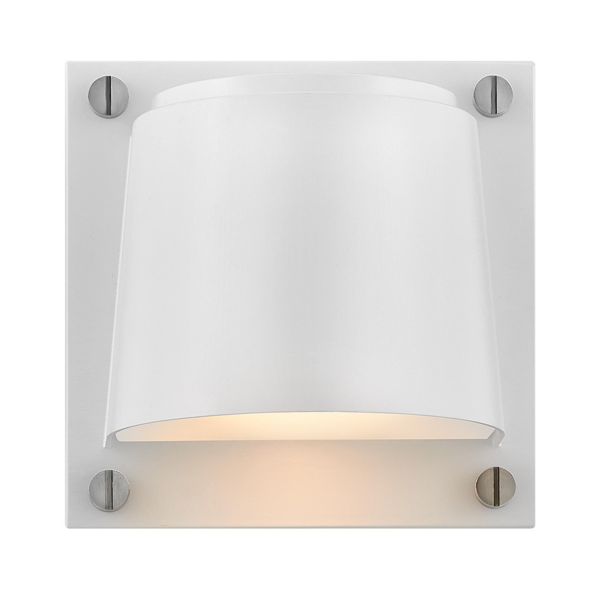 Shown in Satin White with Stainless Steel Accents finish and Etched Lens glass