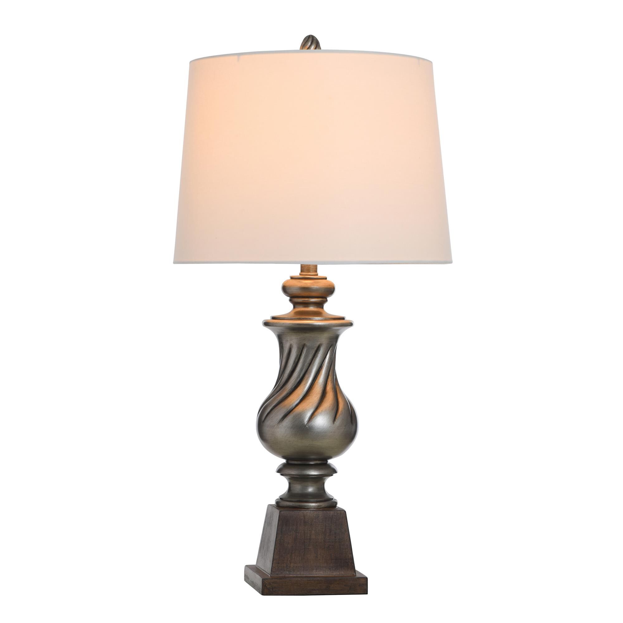 Shown in Dark Silver, Brown Brushed, Off-White finish and Off-White Cotton and Polyester Blend shade