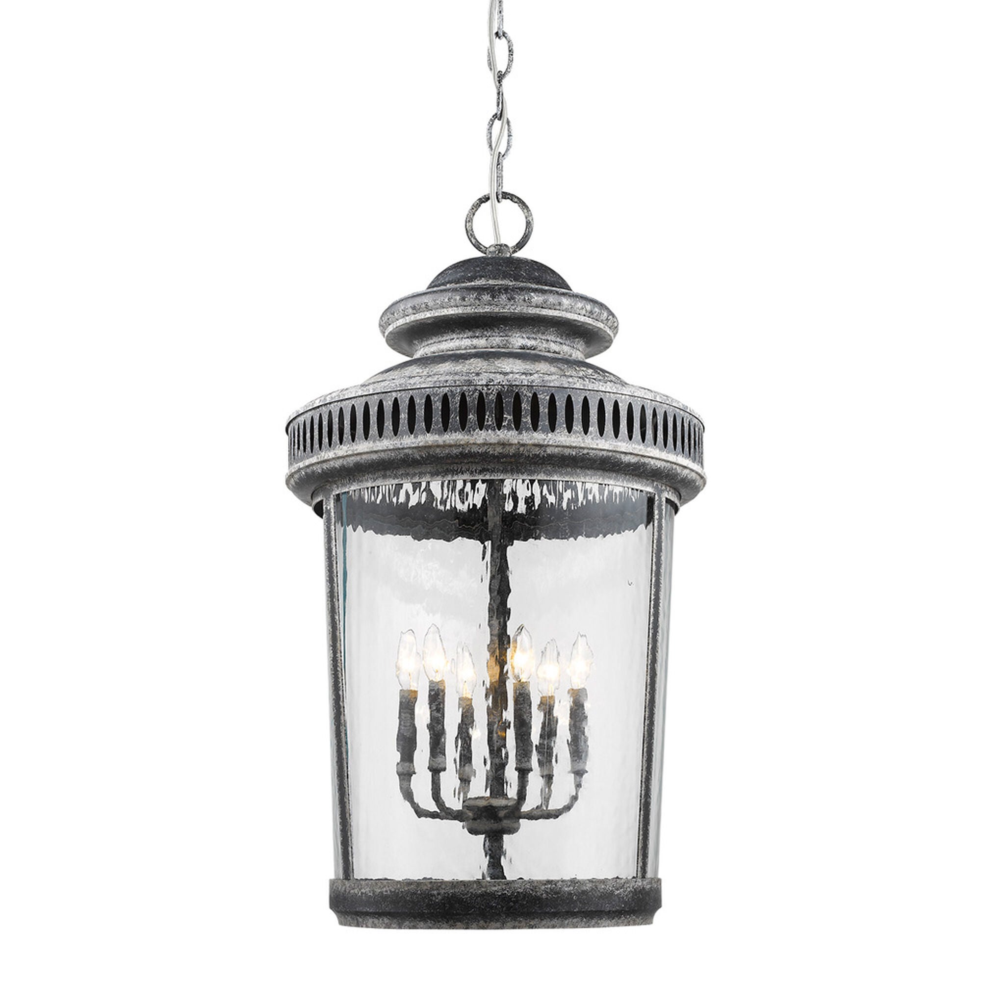 Shown in Antique Lead finish and Clear Water glass and Clear Glass Panes shade