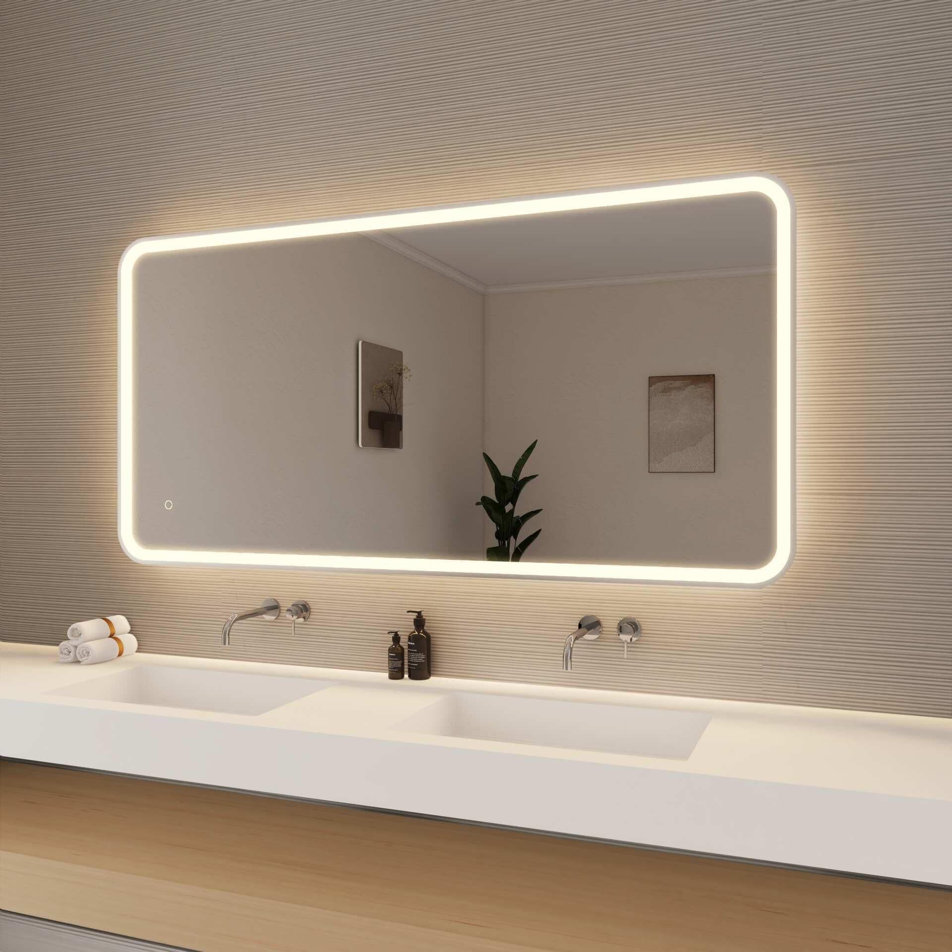 Harmoni 60 Inch Rectangular LED Lighted Mirror by Elegant Decor