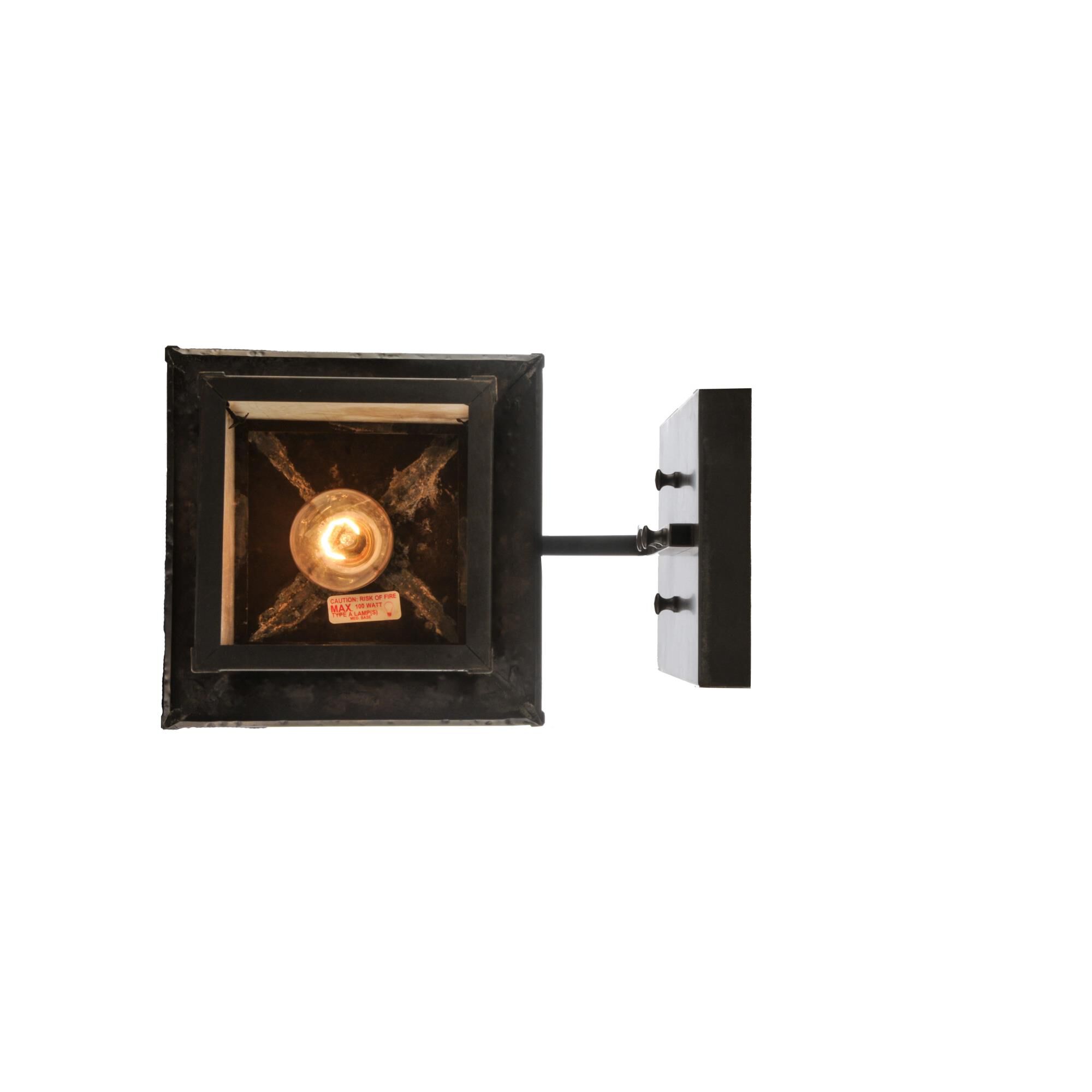 Shown in Craftsman Brown Finish finish and White glass