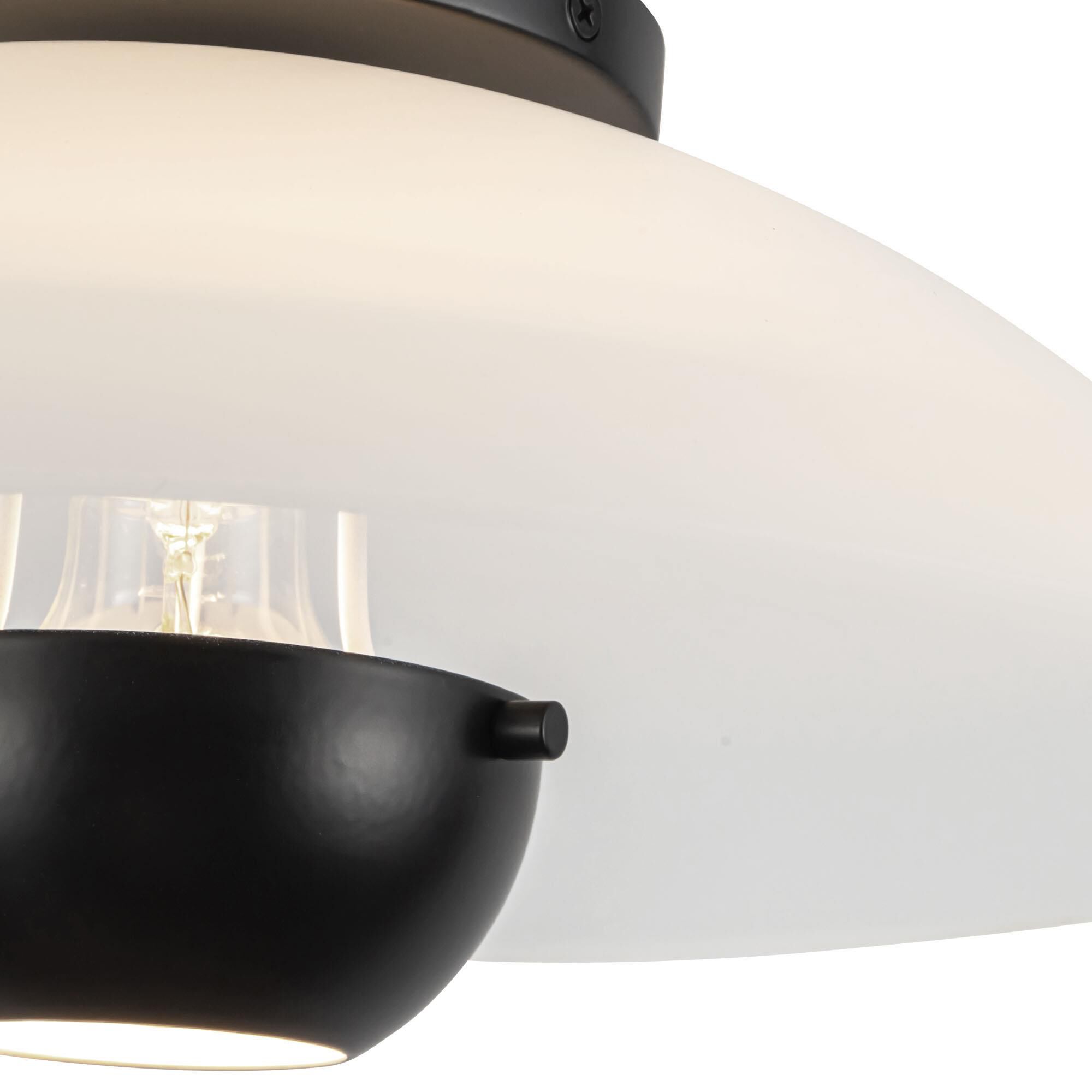 Shown in Black finish and Matte Opal Glass shade