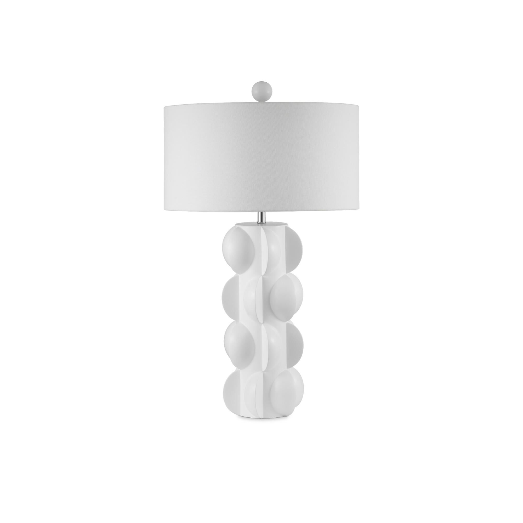Shown in White finish and White Linen shade