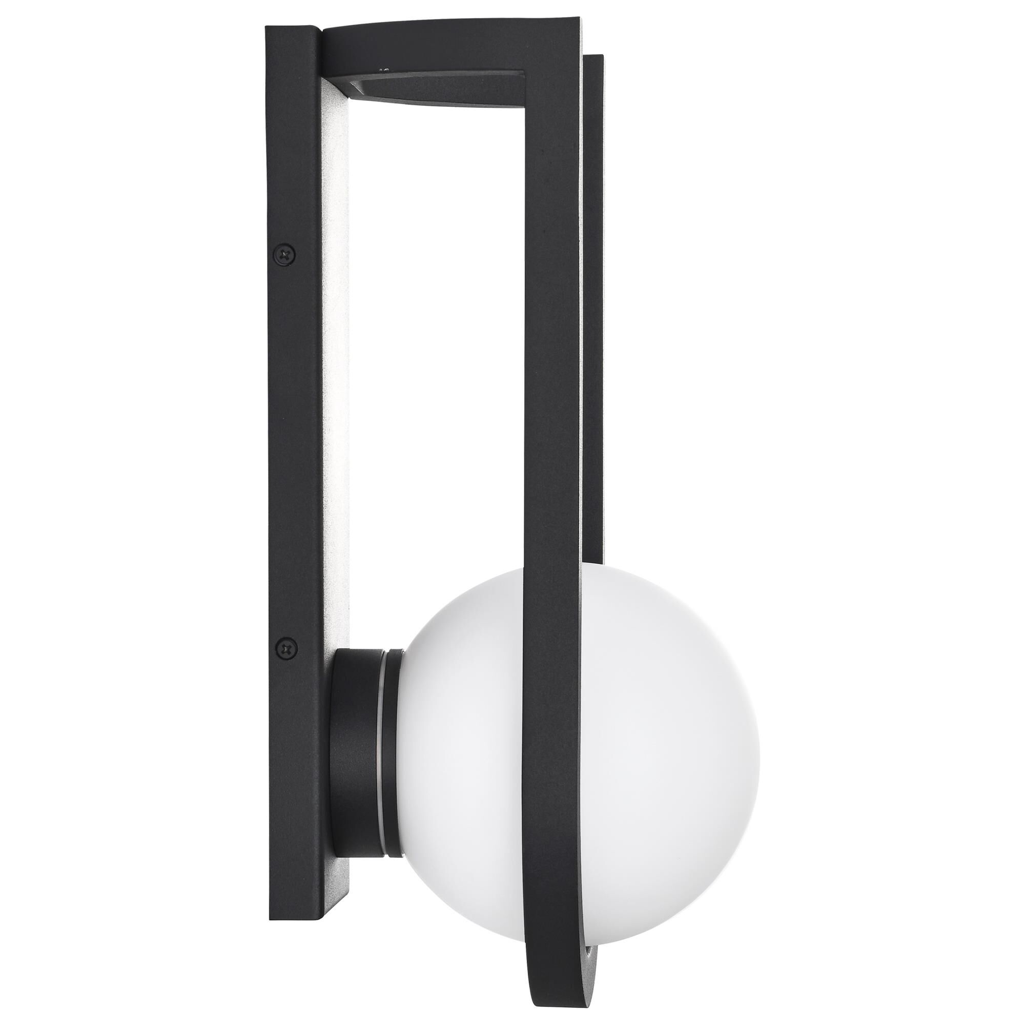 Shown in Matte Black finish and White Opal glass