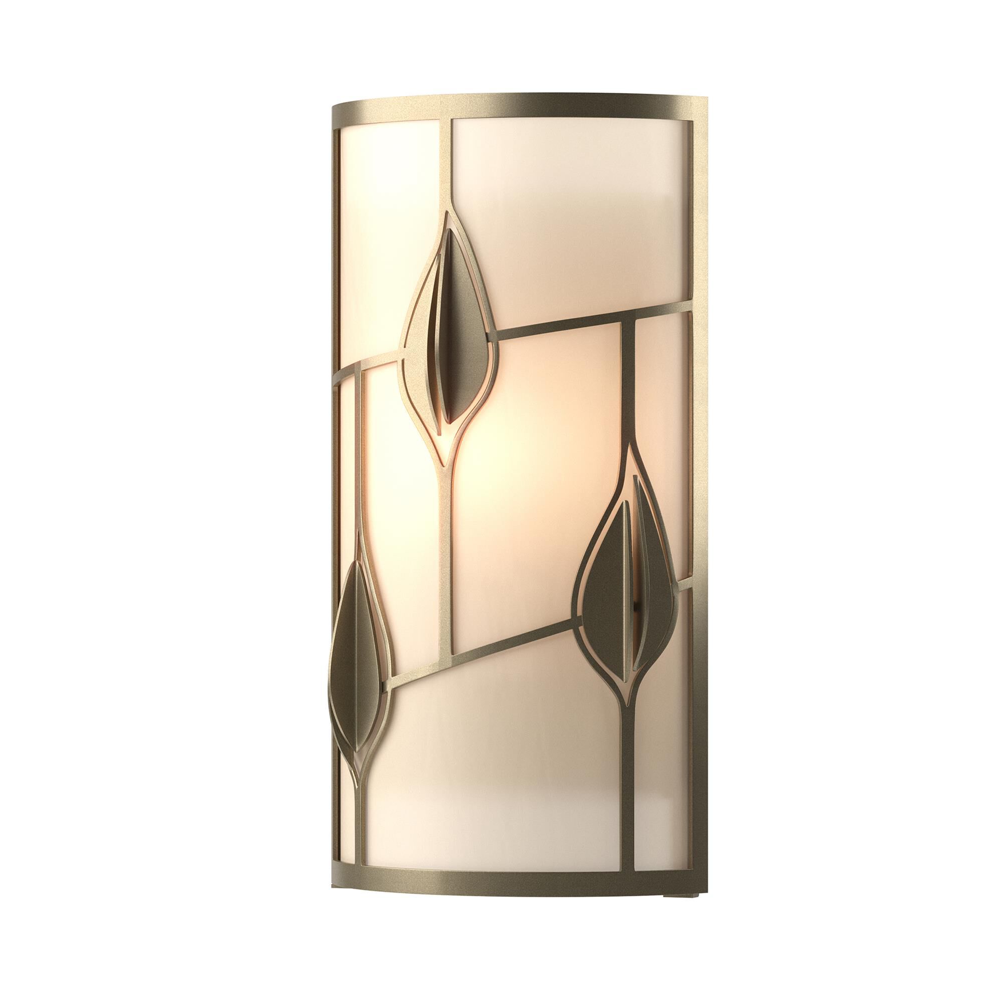 Shown in Soft Gold finish and White Art  glass