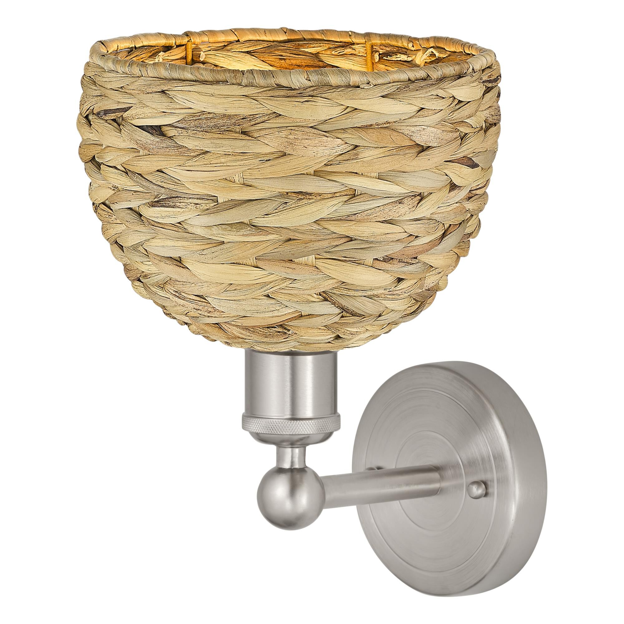 Shown in Brushed Satin Nickel finish and Natural shade