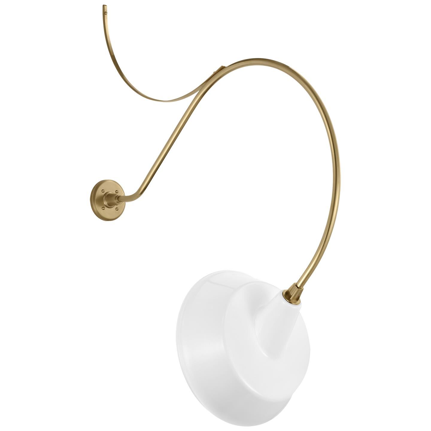 Shown in Hand-Rubbed Antique Brass finish and White Tilted Bowers shade