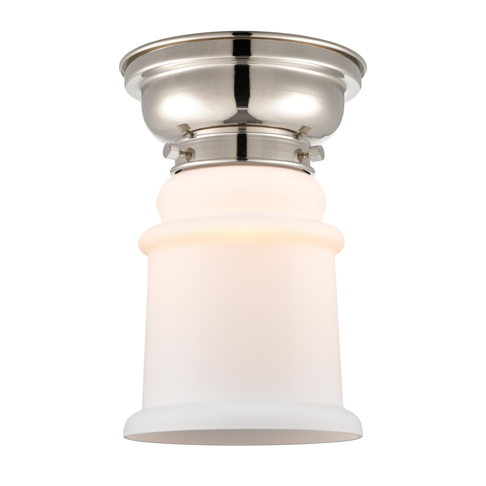 Shown in Polished Nickel finish and Bell glass and Glass shade