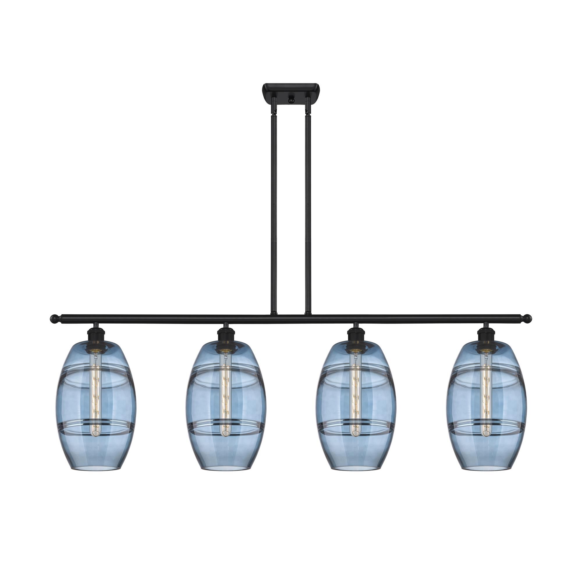 Shown in Matte Black finish and Princess Blue glass