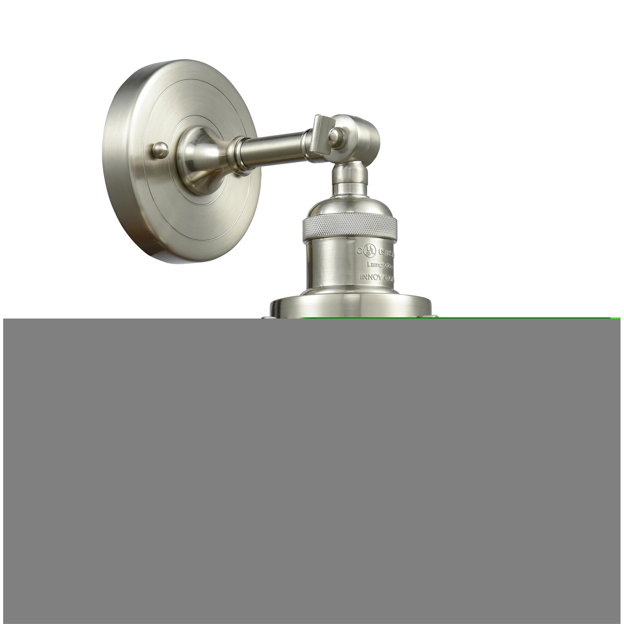 Shown in Brushed Satin Nickel finish and Clear glass