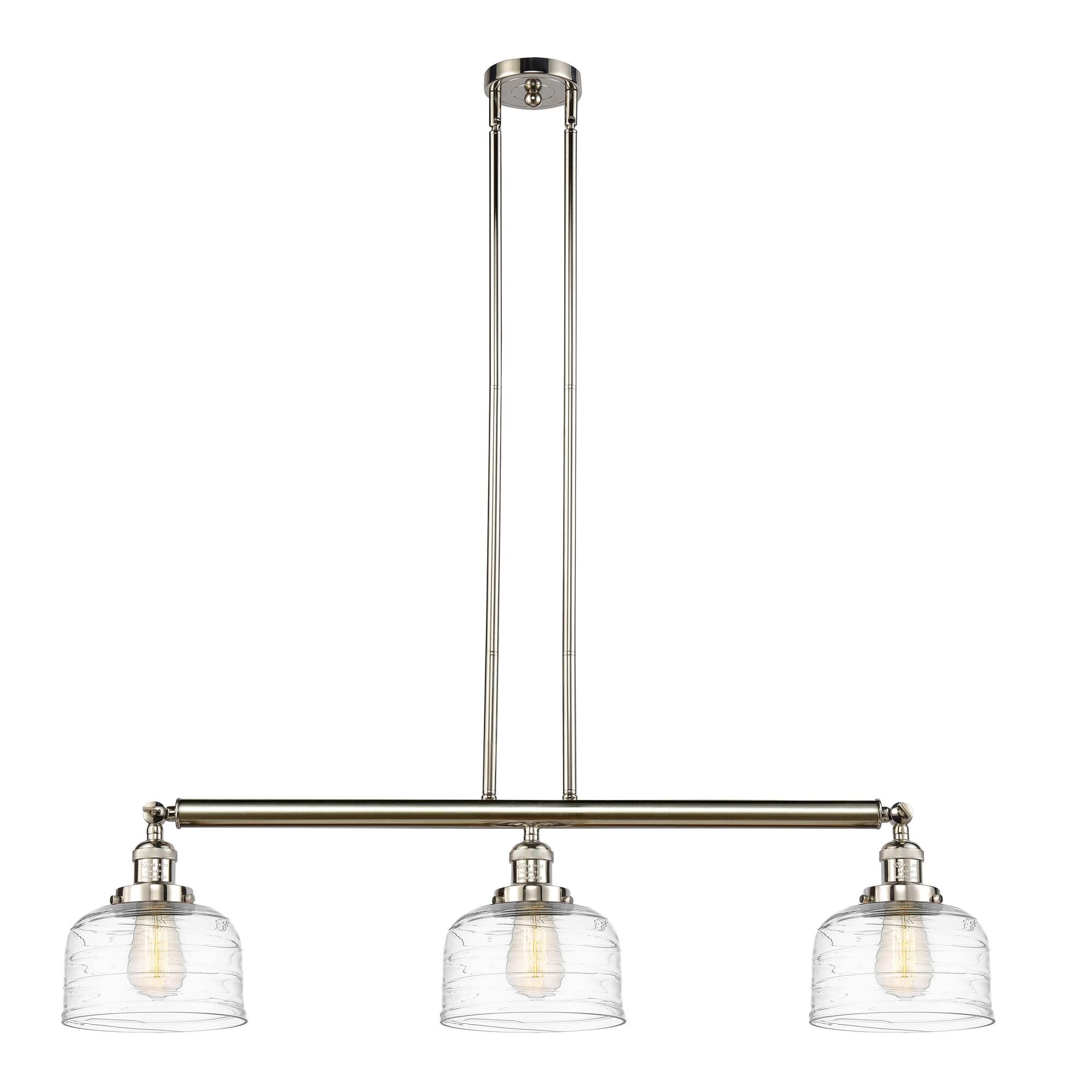 Bruno Marashlian Large Bell 41 Inch 3 Light Linear Suspension Light,
