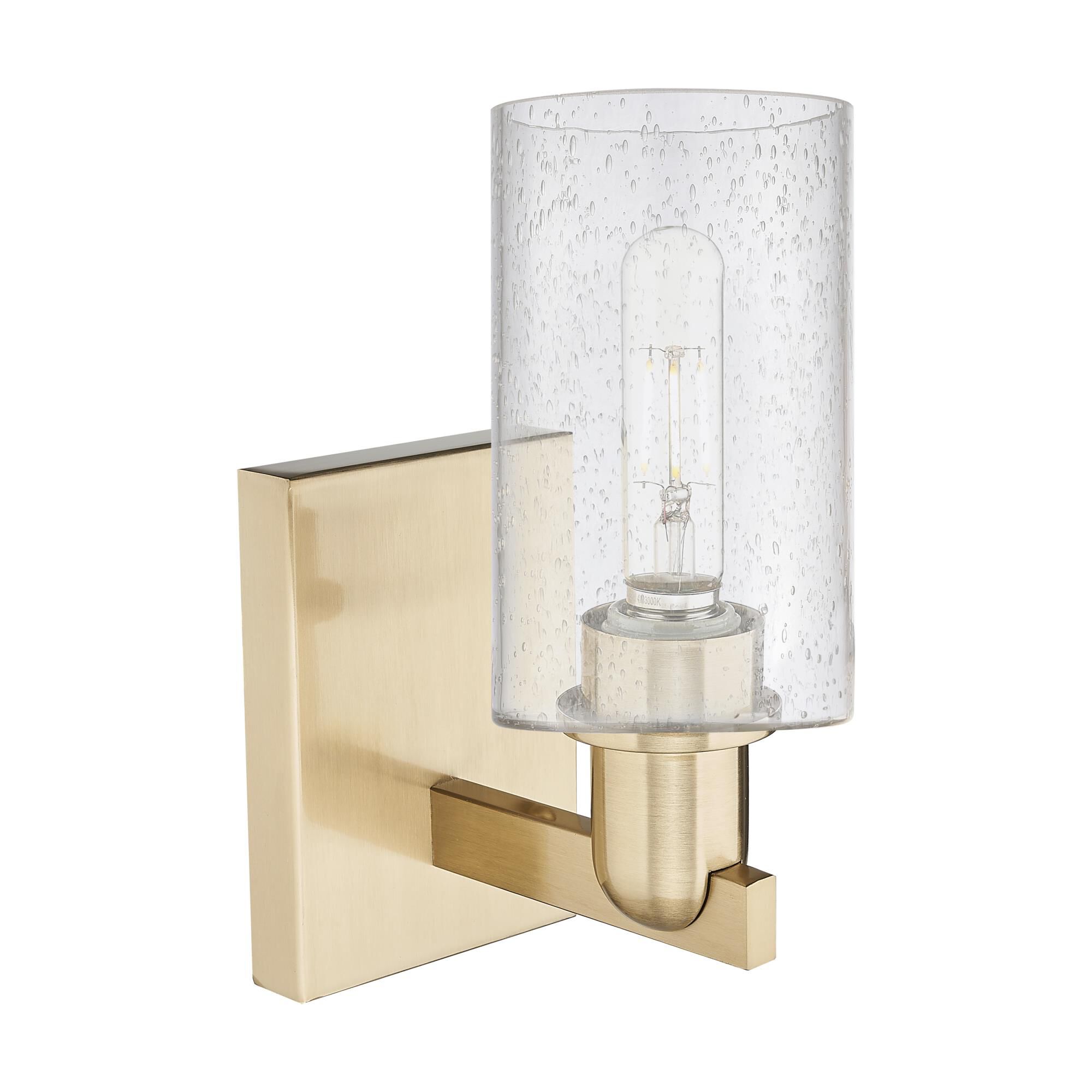 Shown in Champagne Bronze finish and Seedy glass