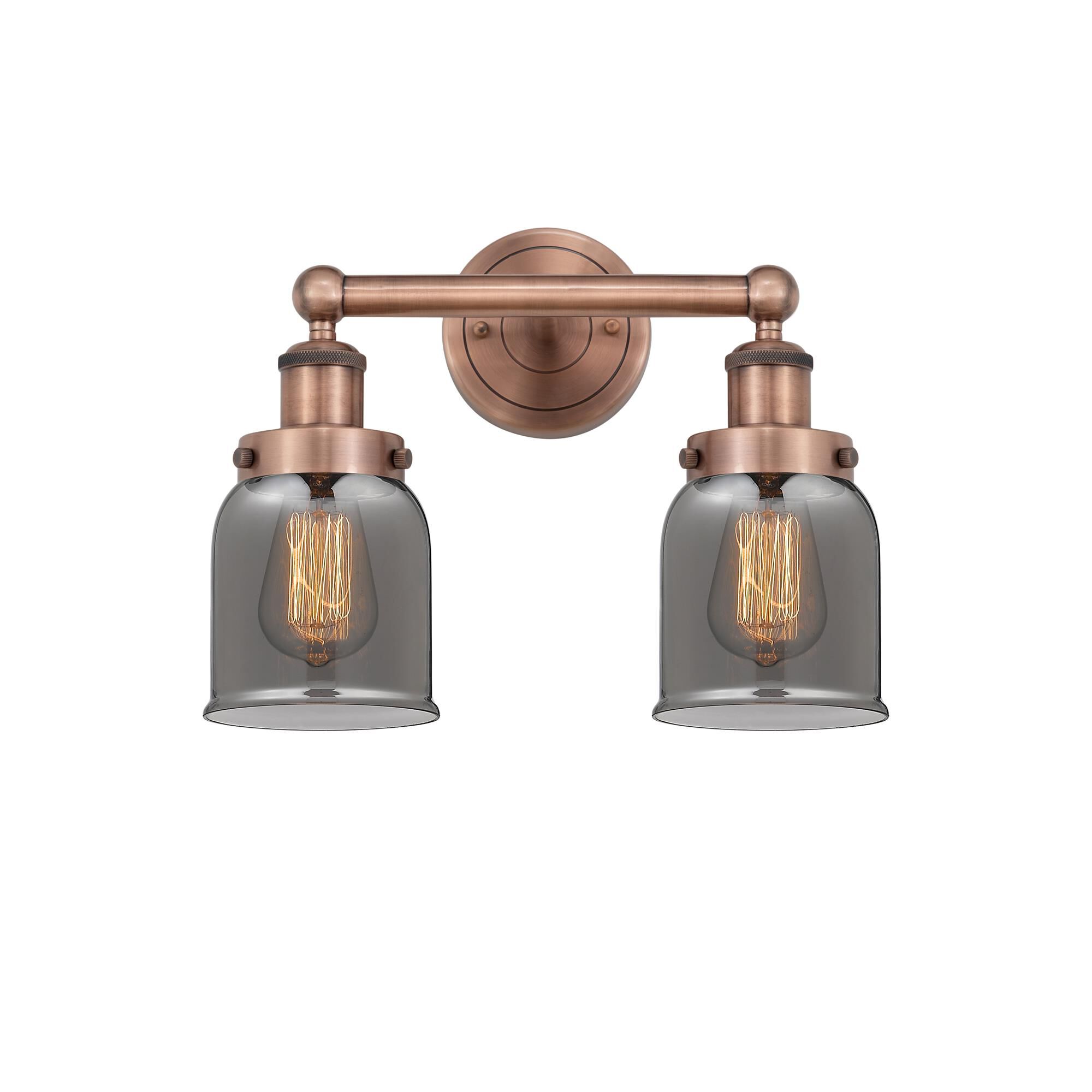 Shown in Antique Copper finish and Plated Smoke glass