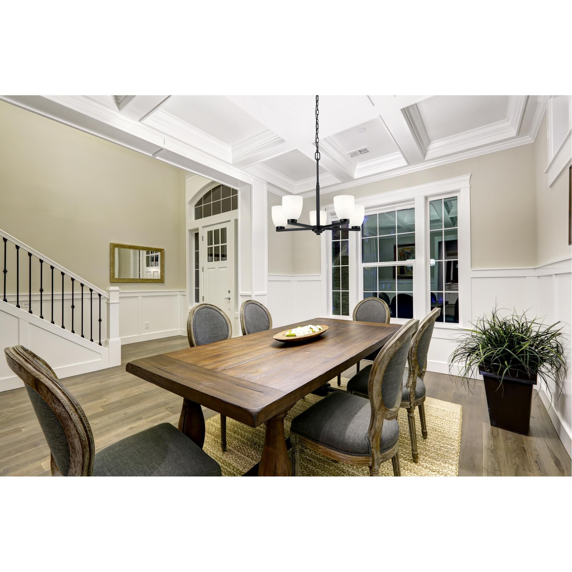 Shown in Matte Black finish and Matte Opal glass and Matte Opal shade