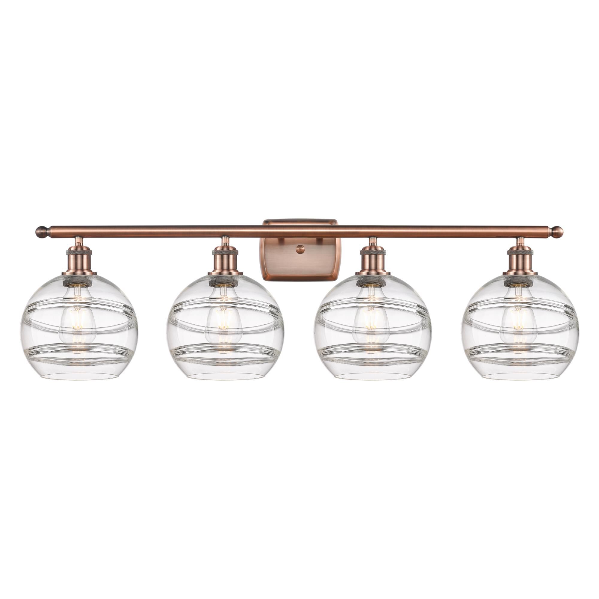 Shown in Antique Copper finish and Clear glass