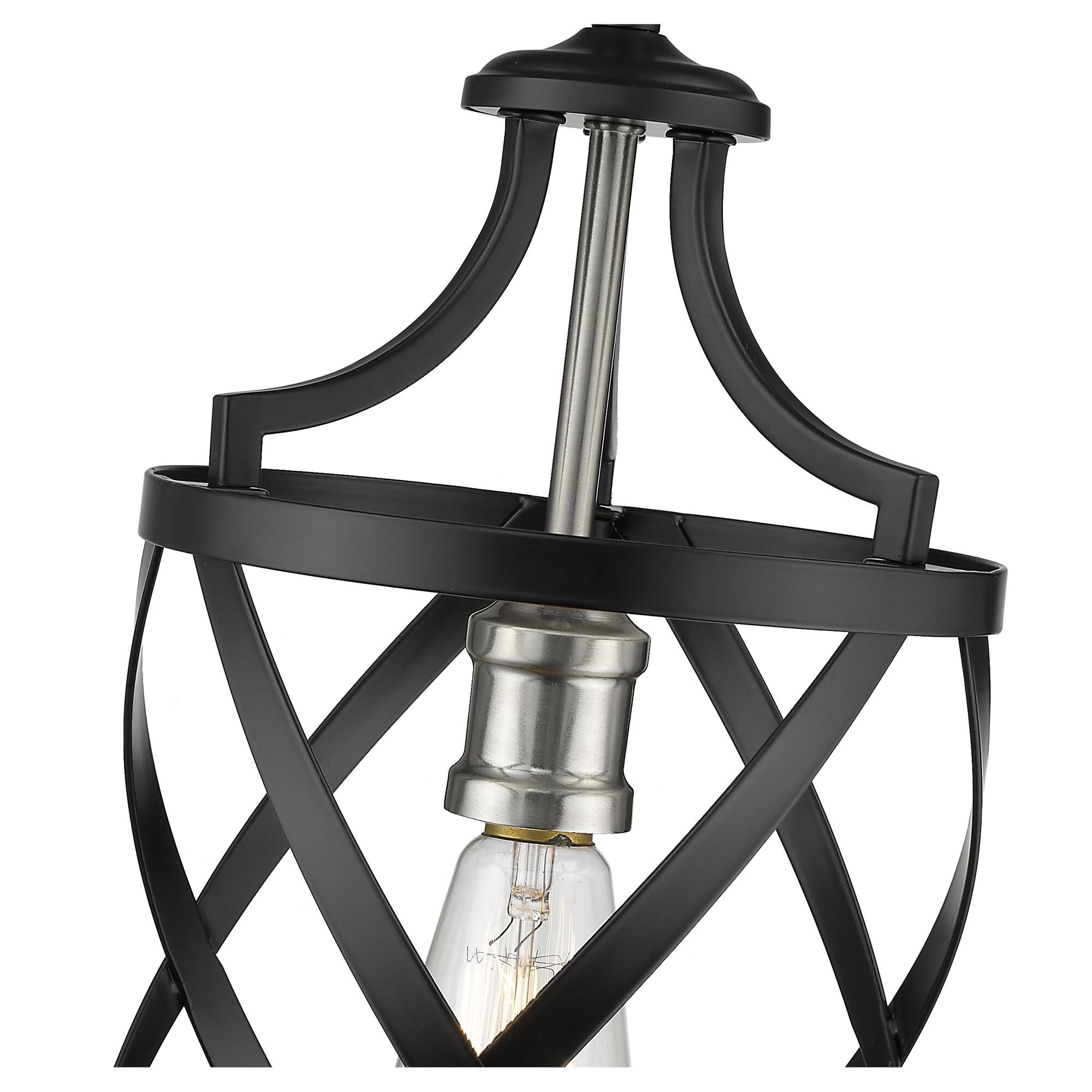 Shown in Matte Black + Brushed Nickel finish and --- glass and --- shade