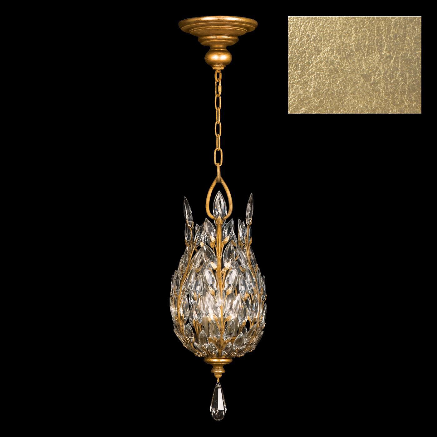 Shown in Gold Leaf finish and True crystal and False glass