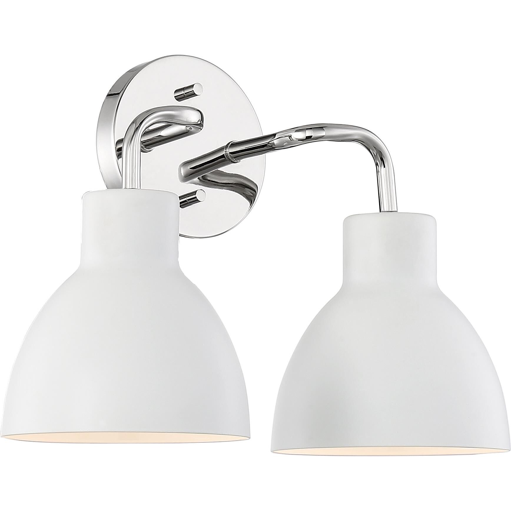 Shown in Polished Nickel finish and Matte White Metal shade