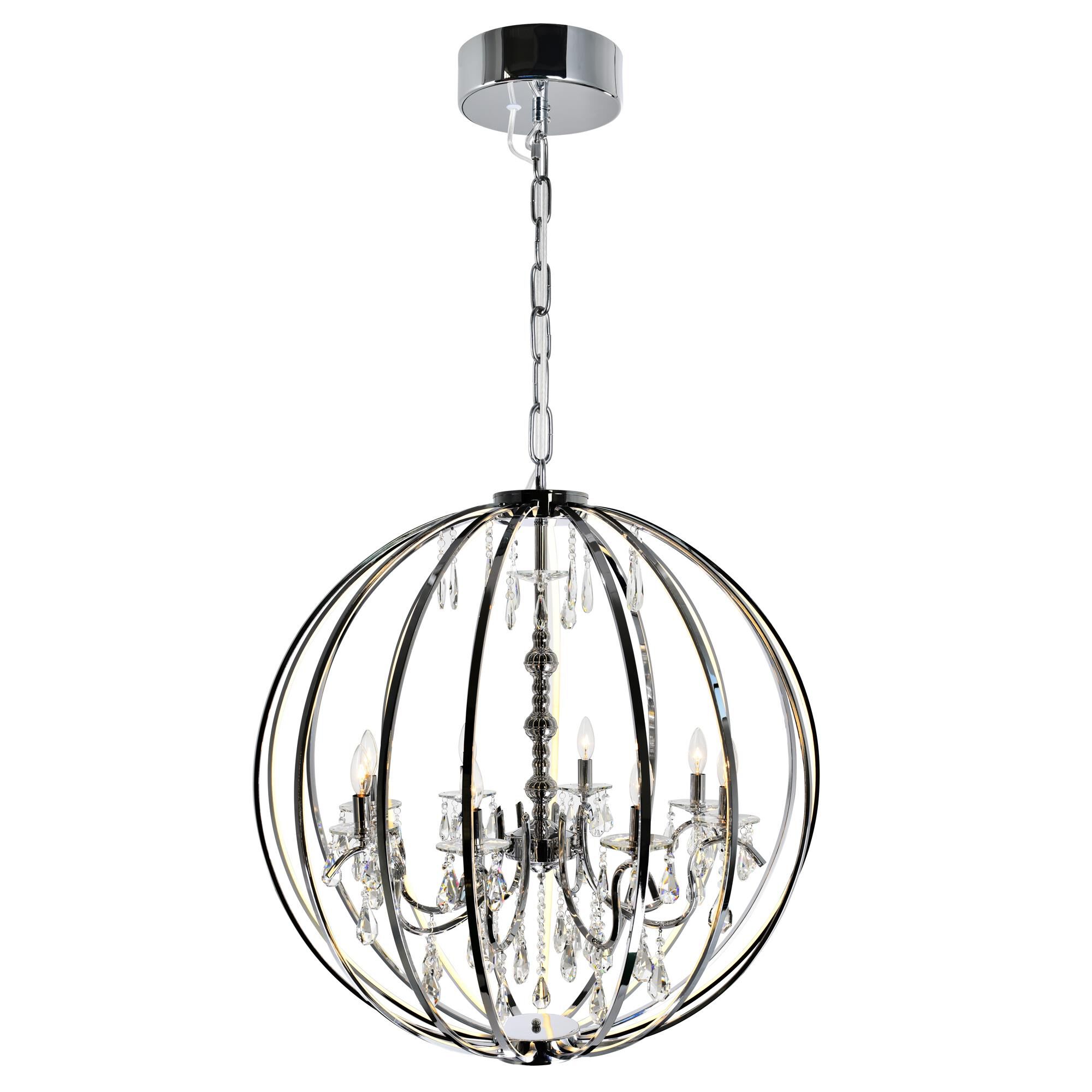 Abia 34 Inch 8 Light Chandelier by CWI Lighting