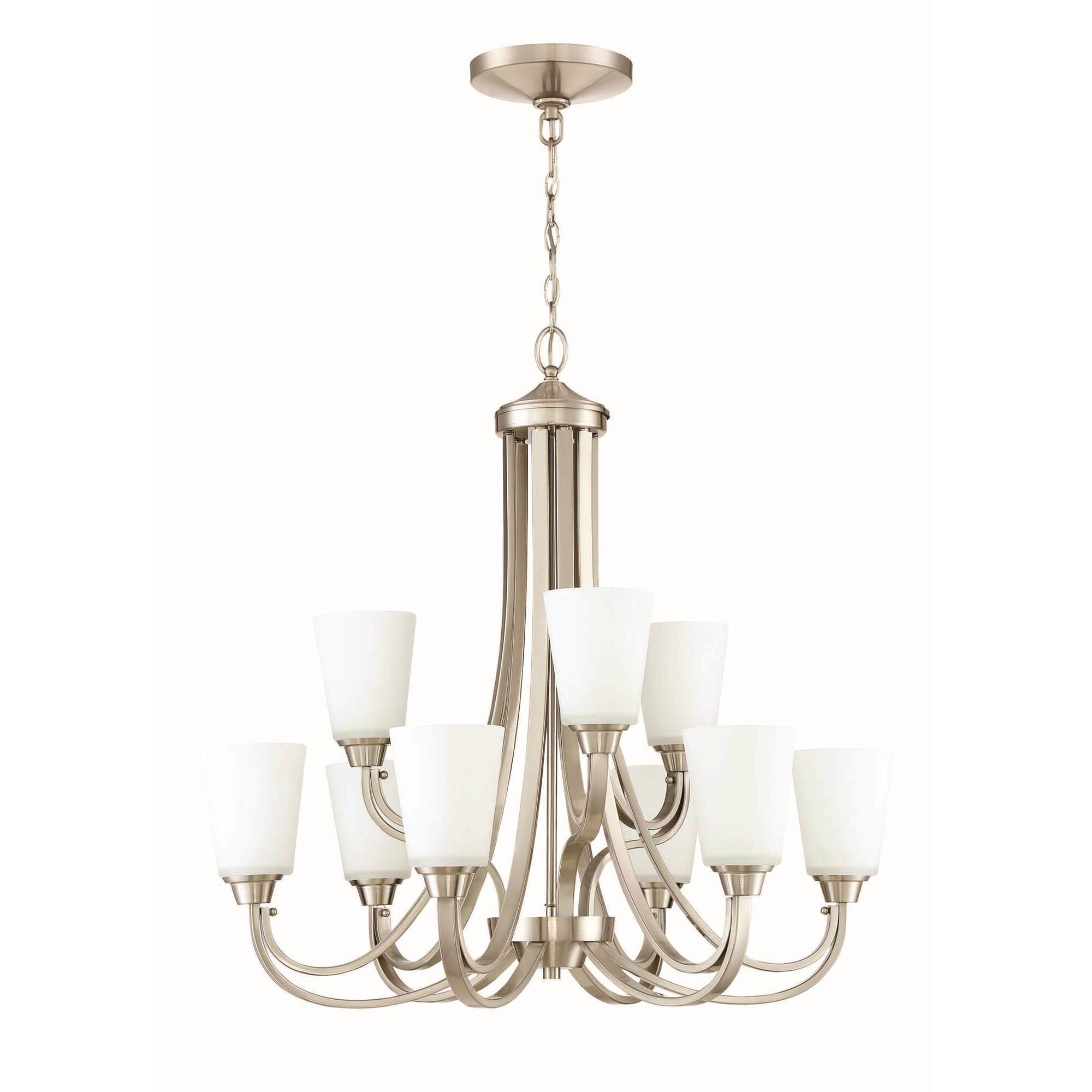 Shown in Brushed Polished Nickel finish and Yes glass and Yes shade