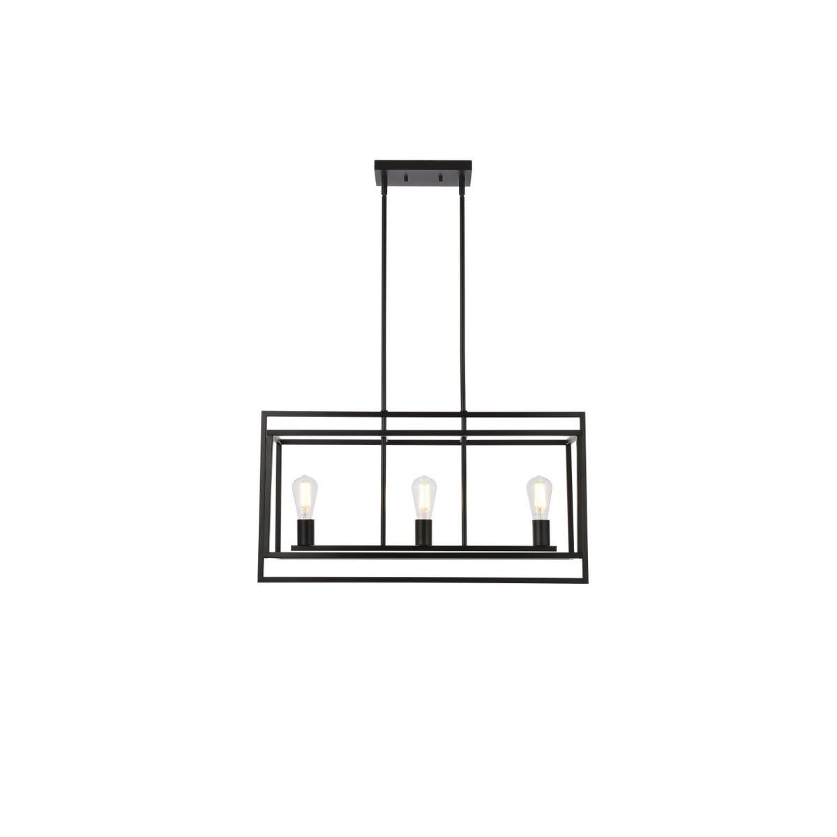 Voir 30 Inch 3 Light Linear Suspension Light by Elegant Lighting