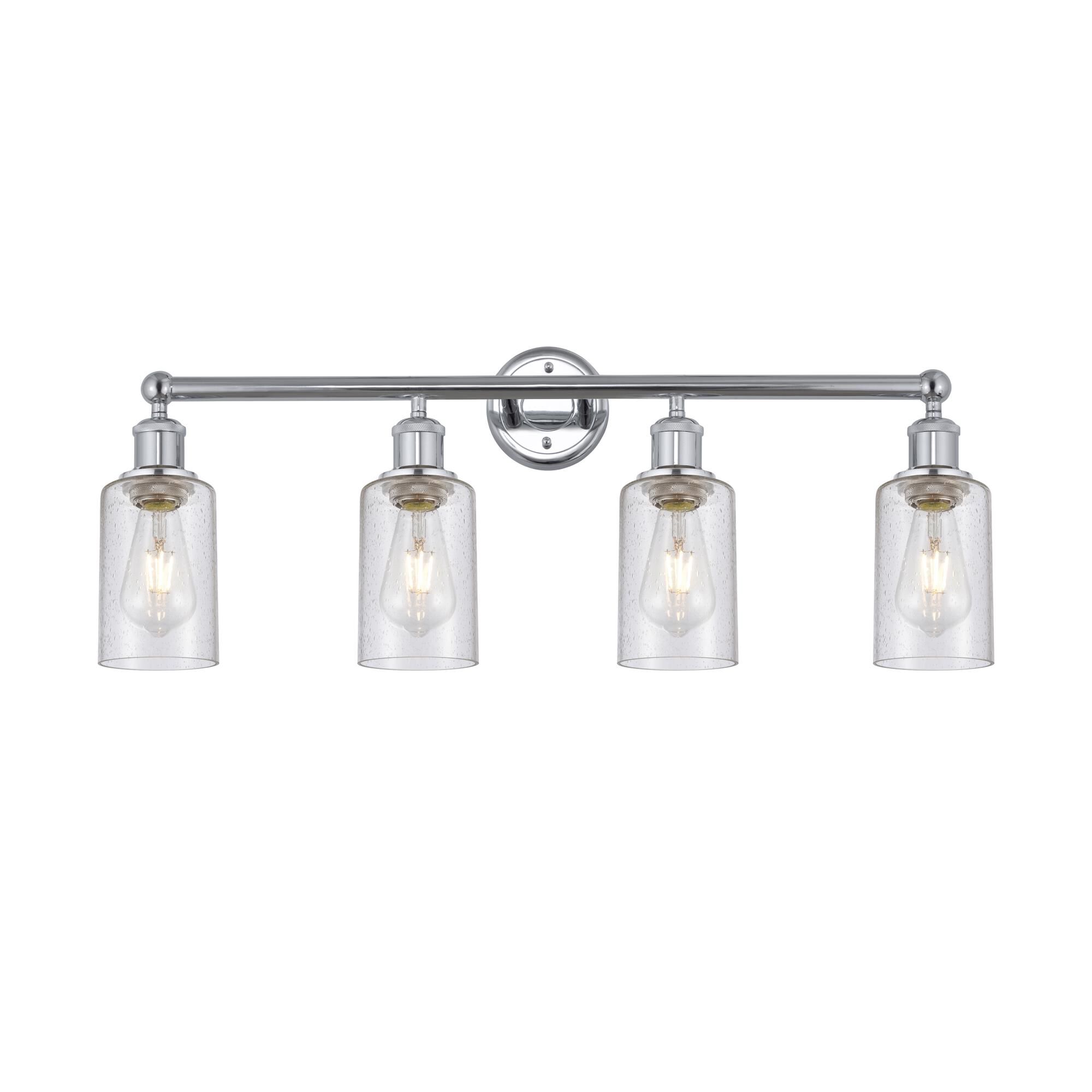 Shown in Polished Chrome finish and Seedy glass