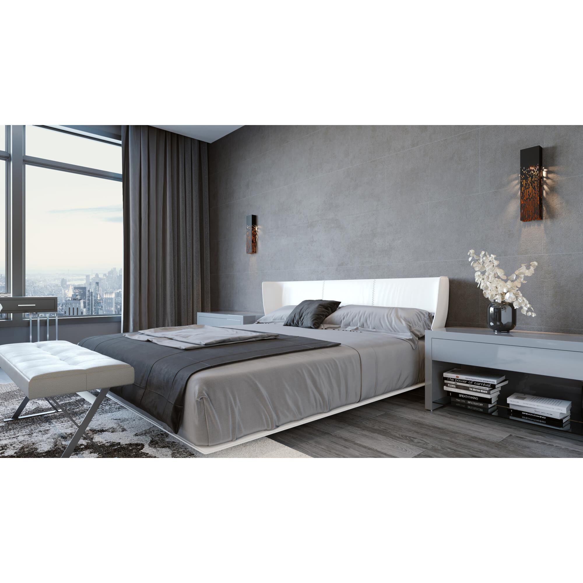 Shown in Black finish and Black Steel shade